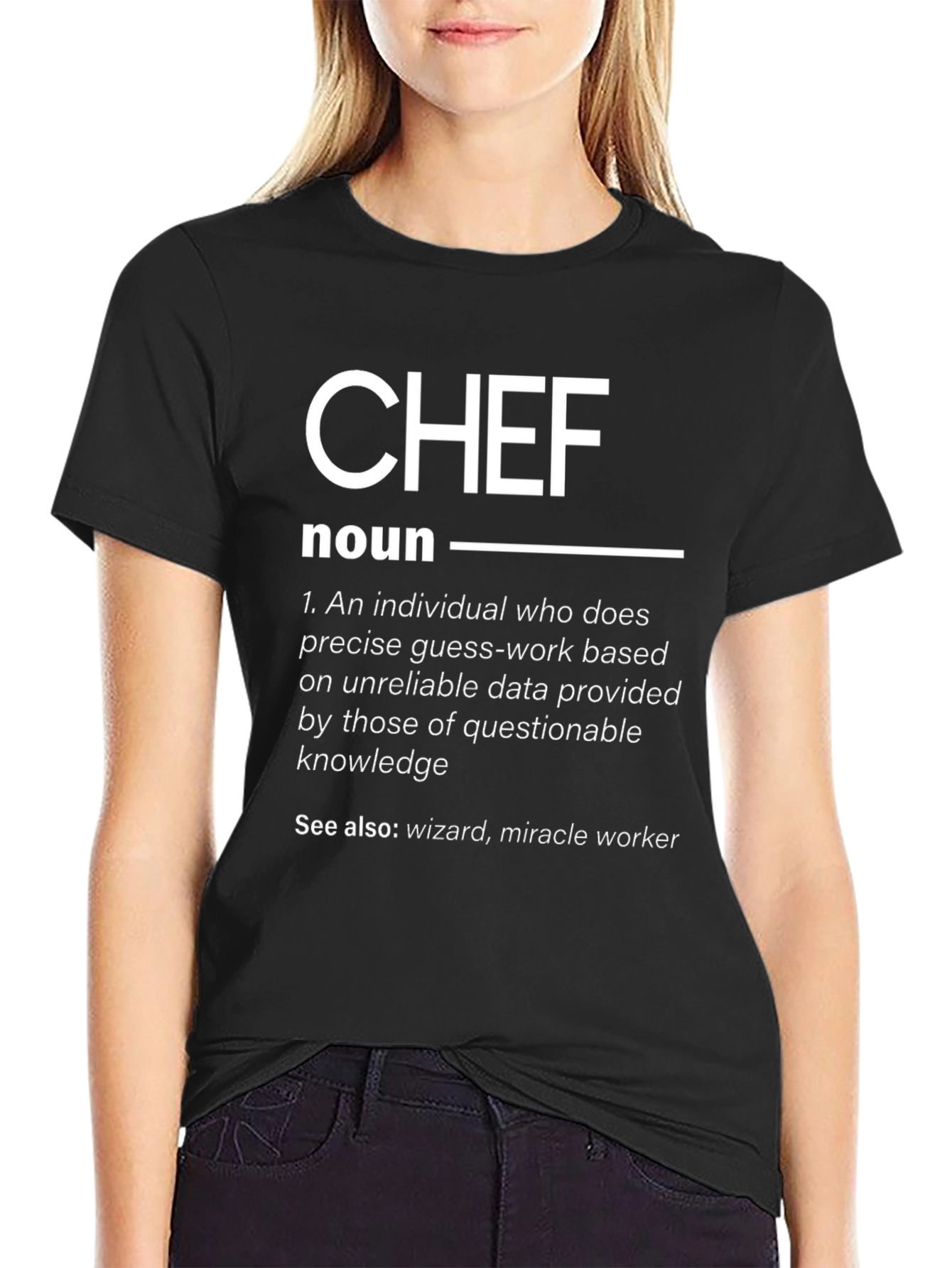Black Chef Definition T-Shirt: Humorous Cook Noun Tee view 2