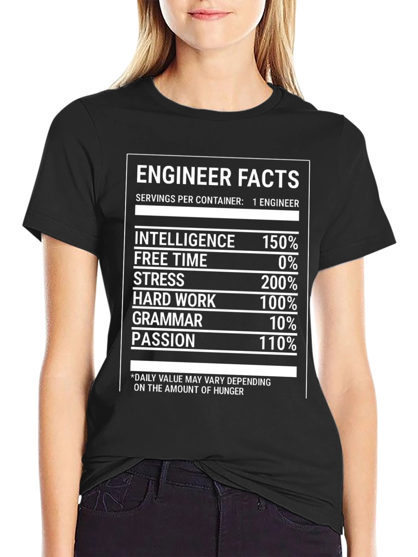 Black Engineer Facts T-Shirt: Intelligence, Stress, and Hard Work view 2