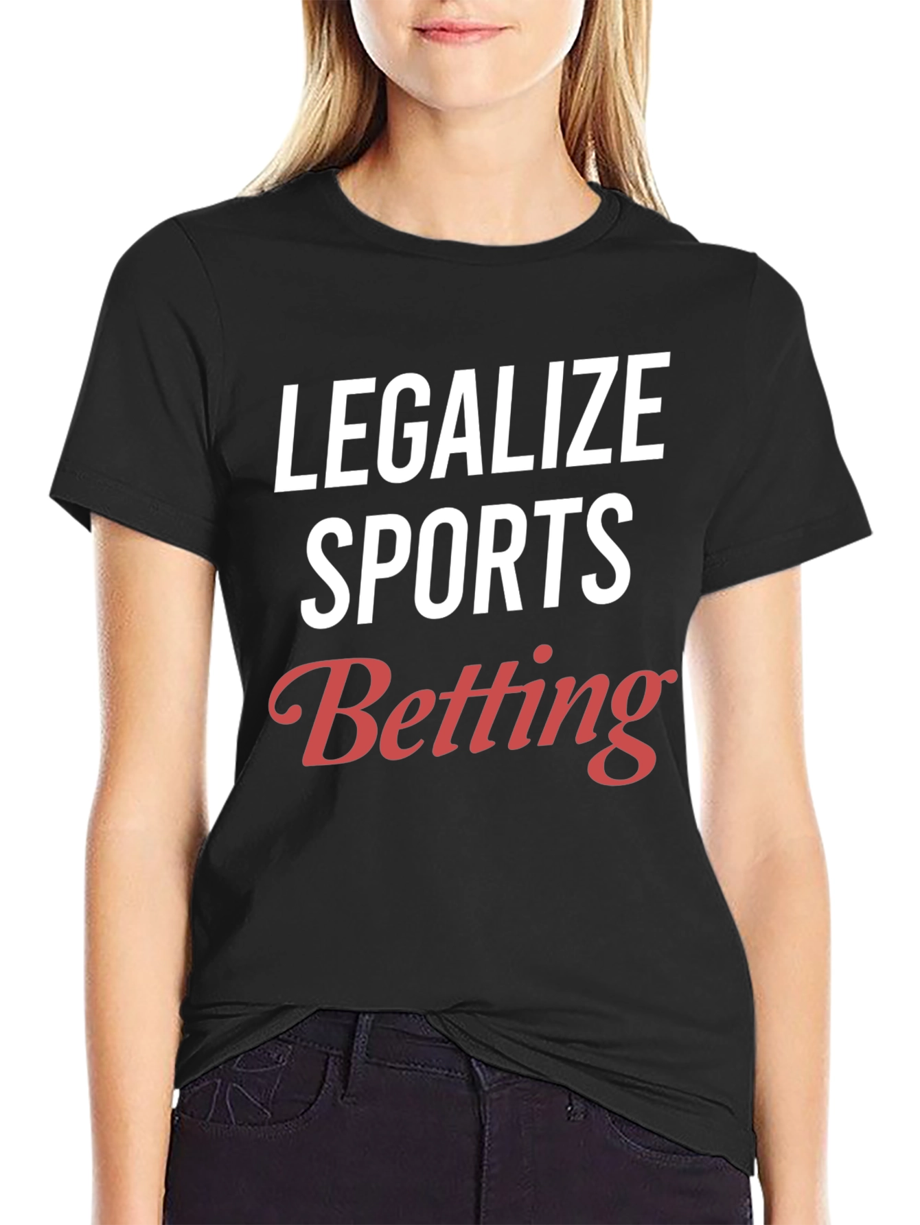 Black Legalize Sports Betting T-Shirt - Black view 2