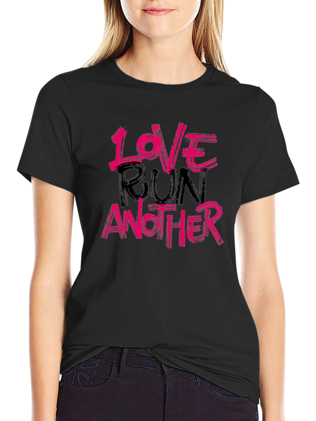 Black Love Run Another Graphic Tee - Soft Cotton Blend view 2