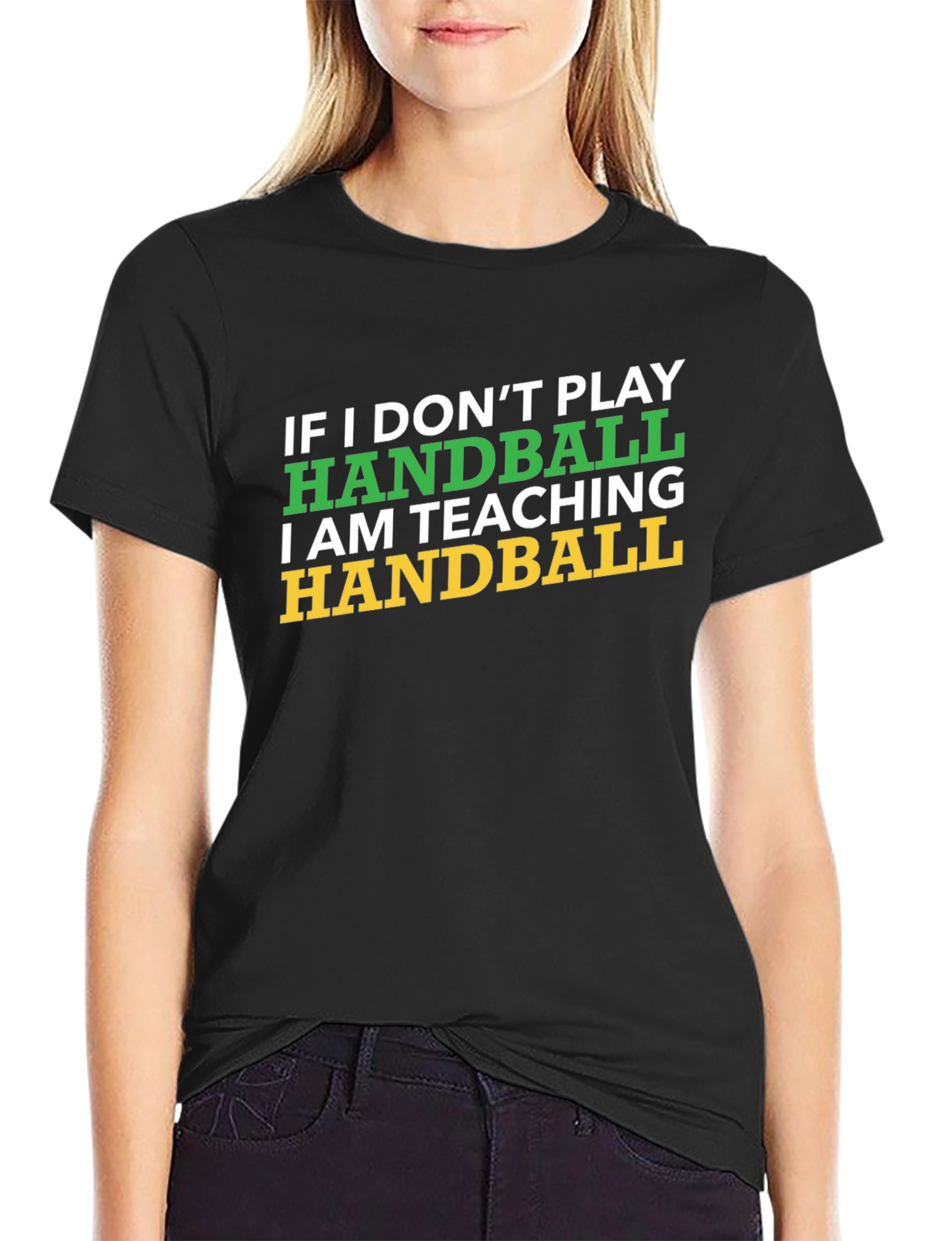 Black Handball Teacher T-Shirt - Funny Handball Gift view 2
