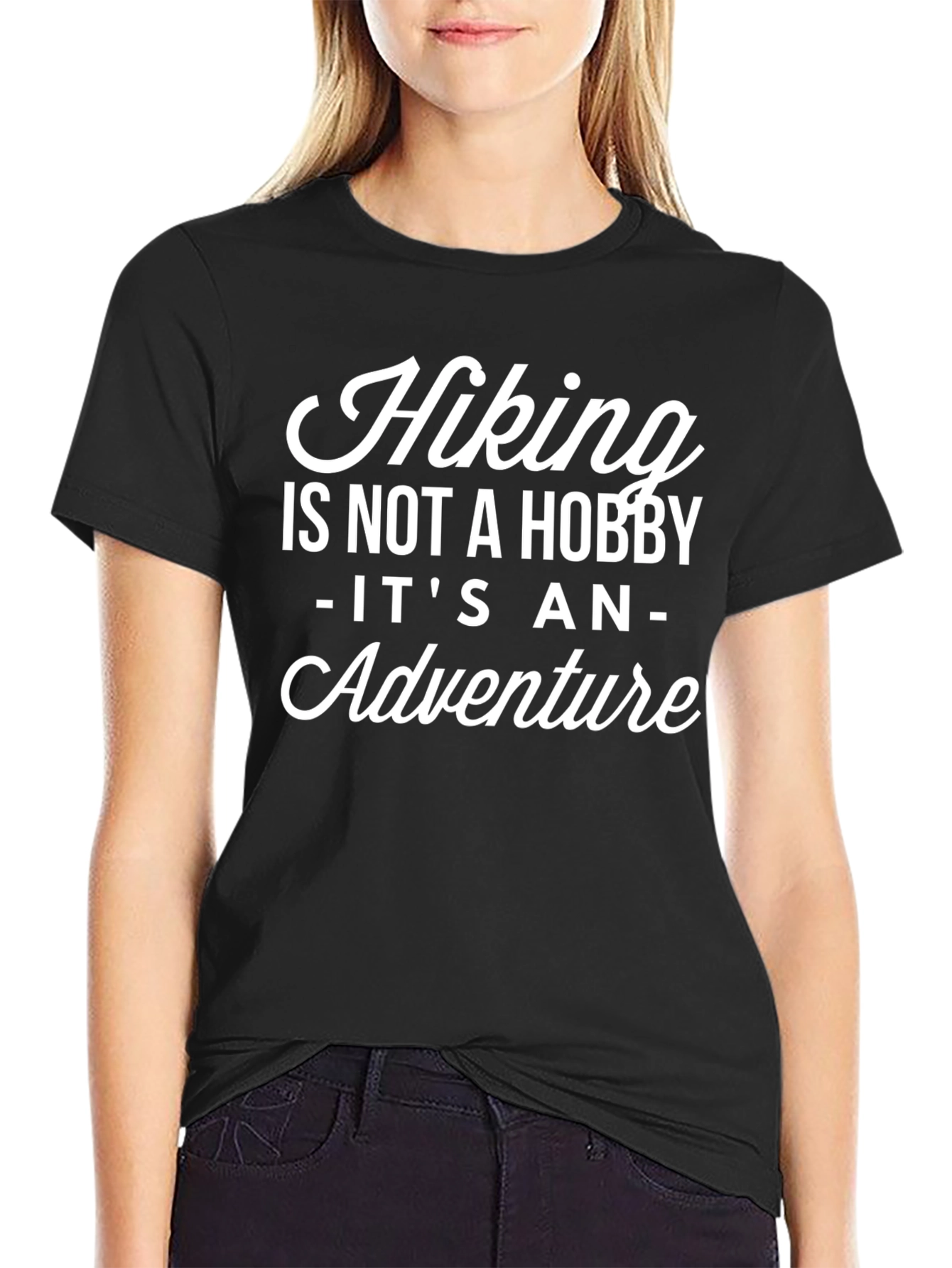 Black Hiking Adventure Black Graphic Tee view 2