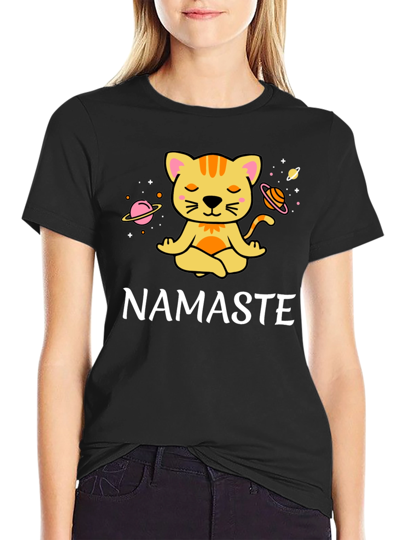 Namaste Cat Yoga T-Shirt - Meditating Kitten Tee - 2