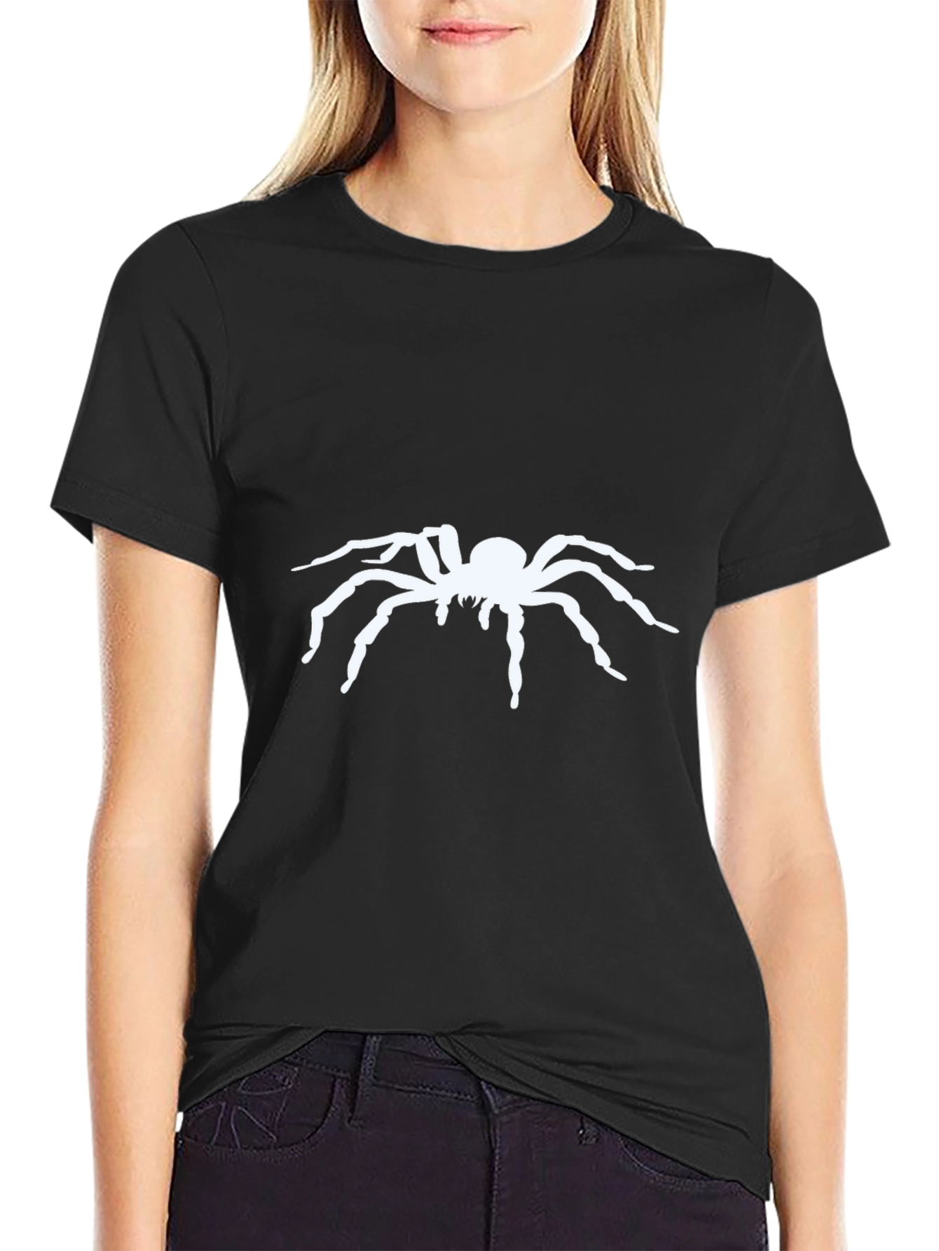 Black Spider Graphic Black T-Shirt for Men view 2