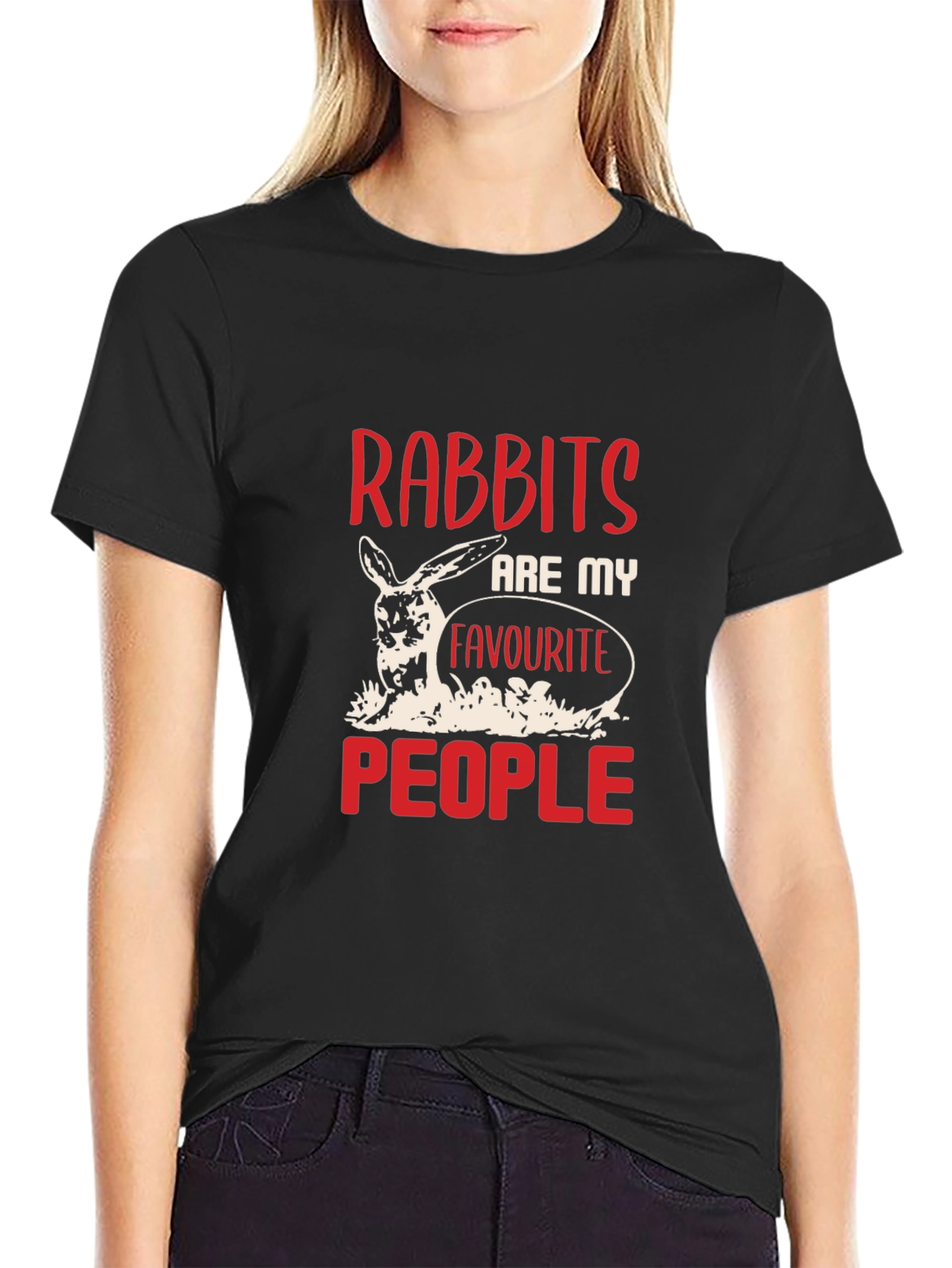 Black Rabbits Are My Favorite People T-Shirt view 2