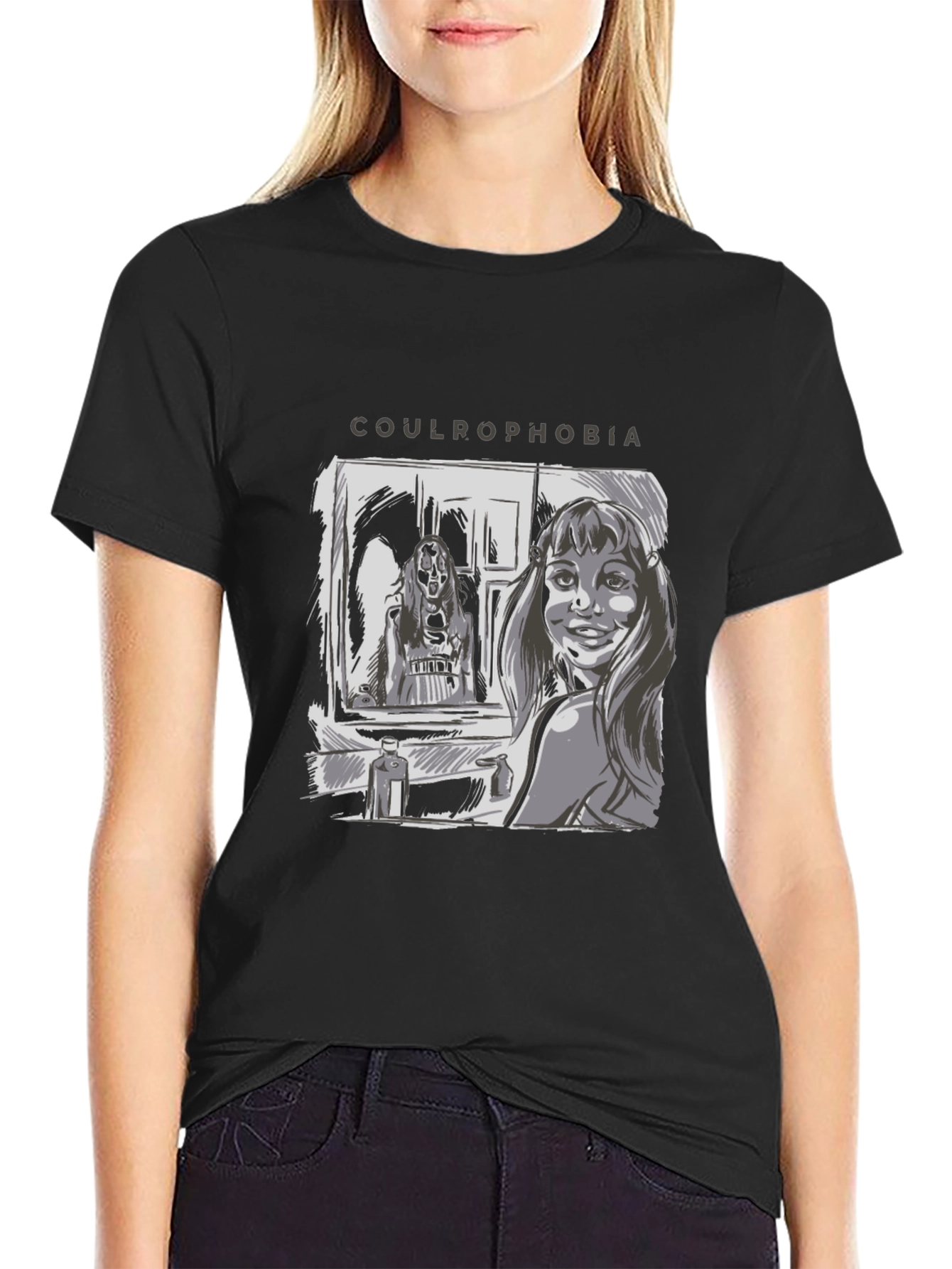 Black Coulrophobia Horror T-Shirt view 2
