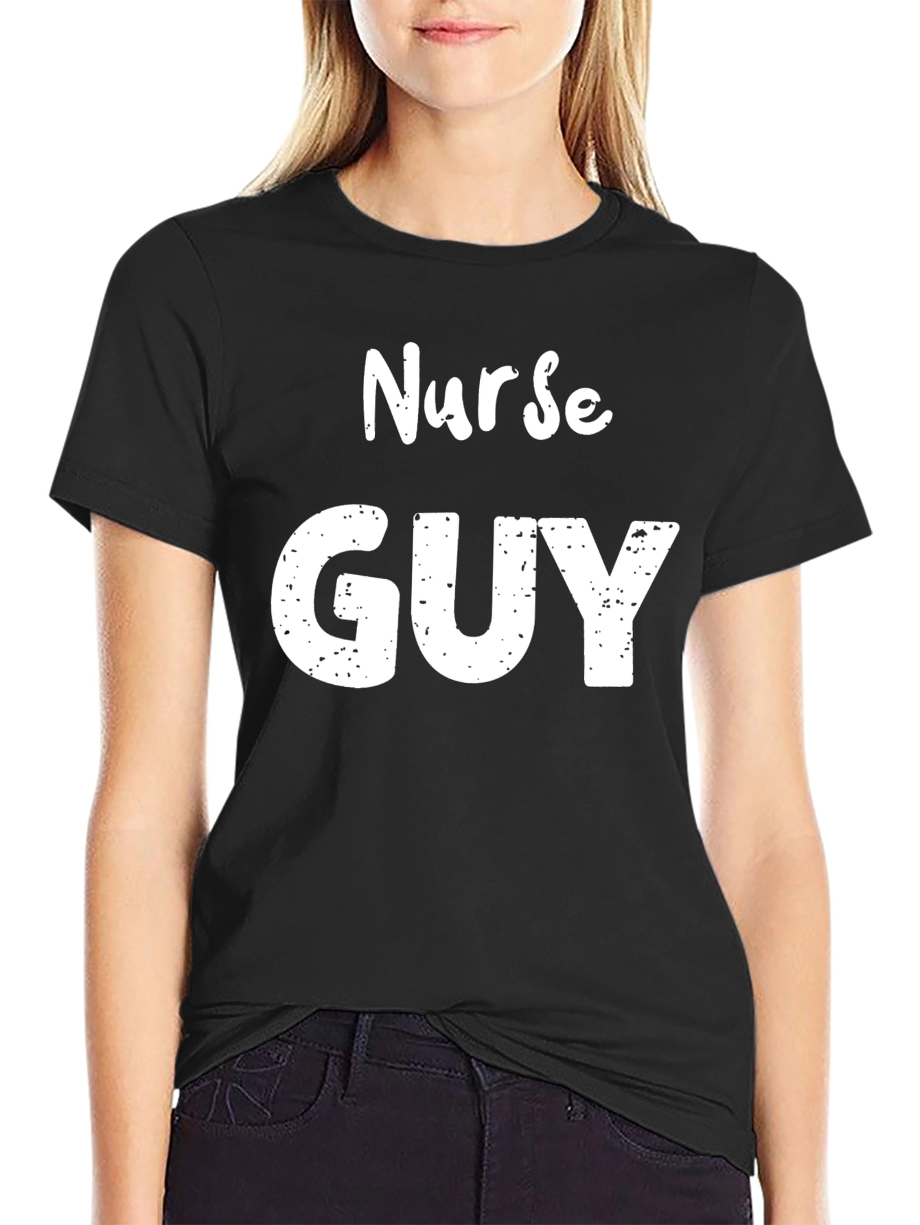 Black Nurse Guy T-Shirt - Black Graphic Tee view 2