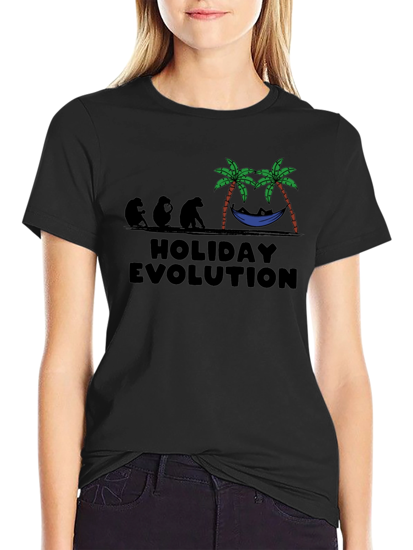 Black Holiday Evolution Graphic Tee - Relaxed Vacation Mode view 2