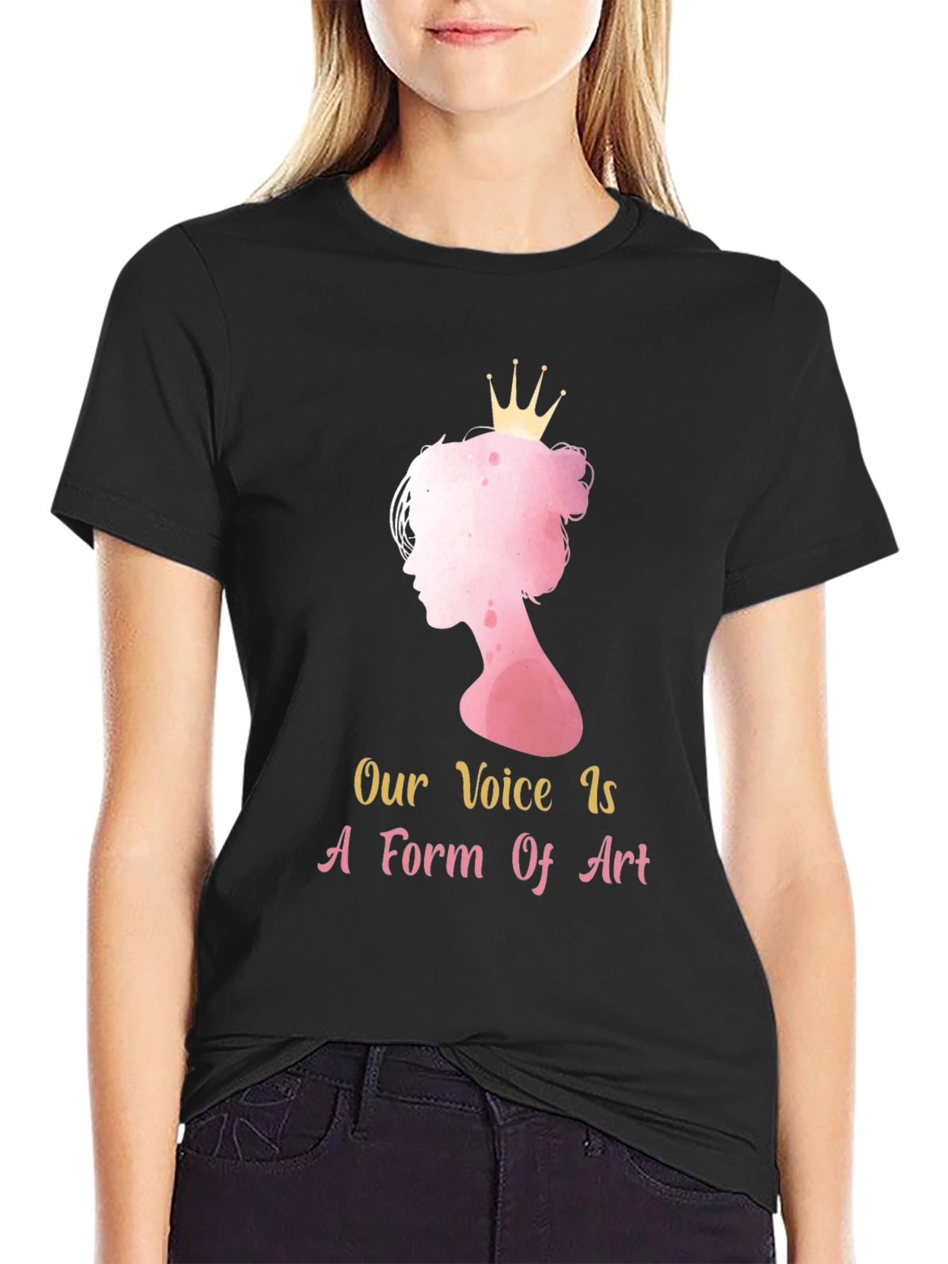Black Feminist Art T-Shirt - Our Voice is Art view 2
