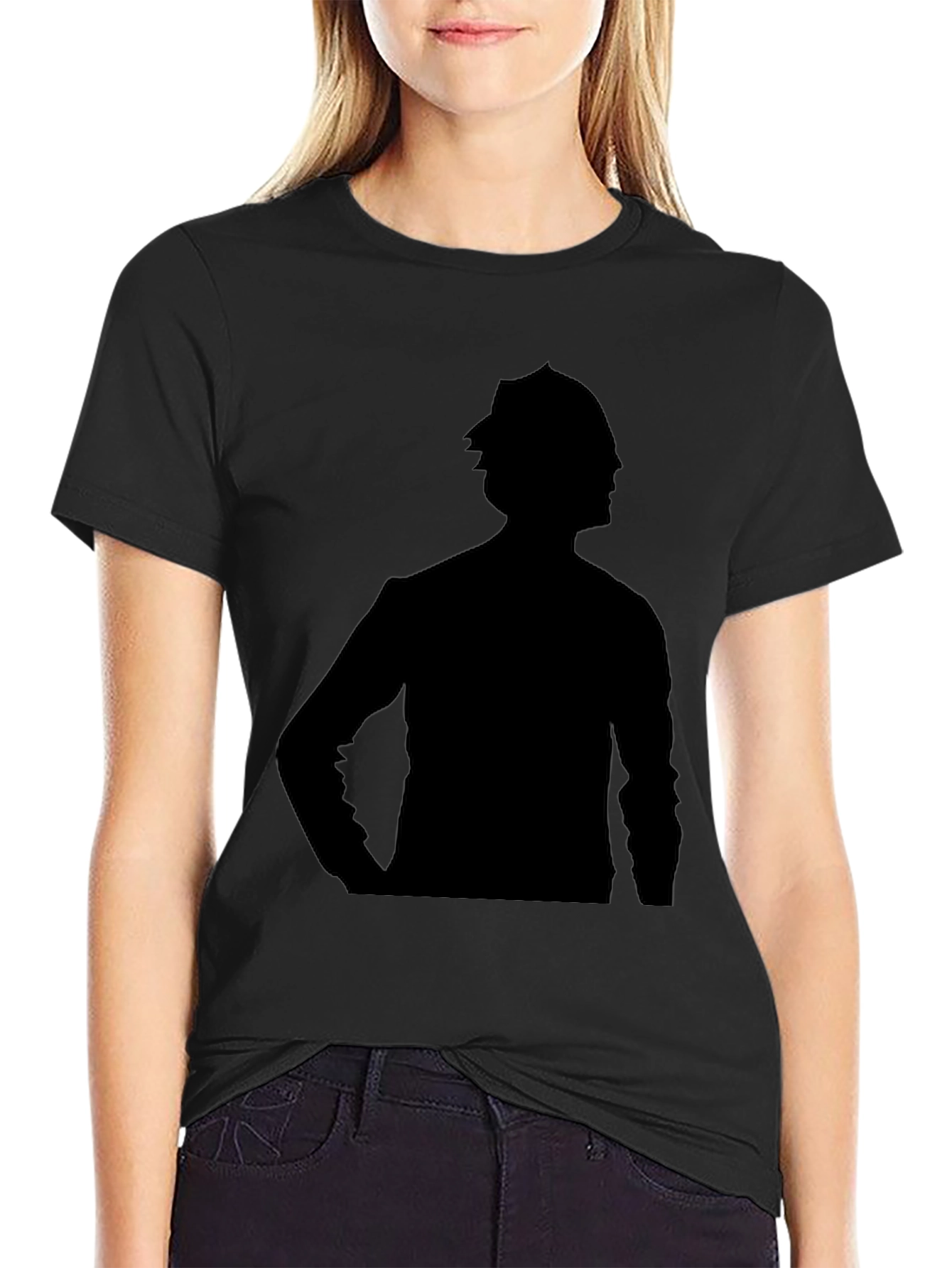 Black Mystery Silhouette Graphic Tee - Black view 2