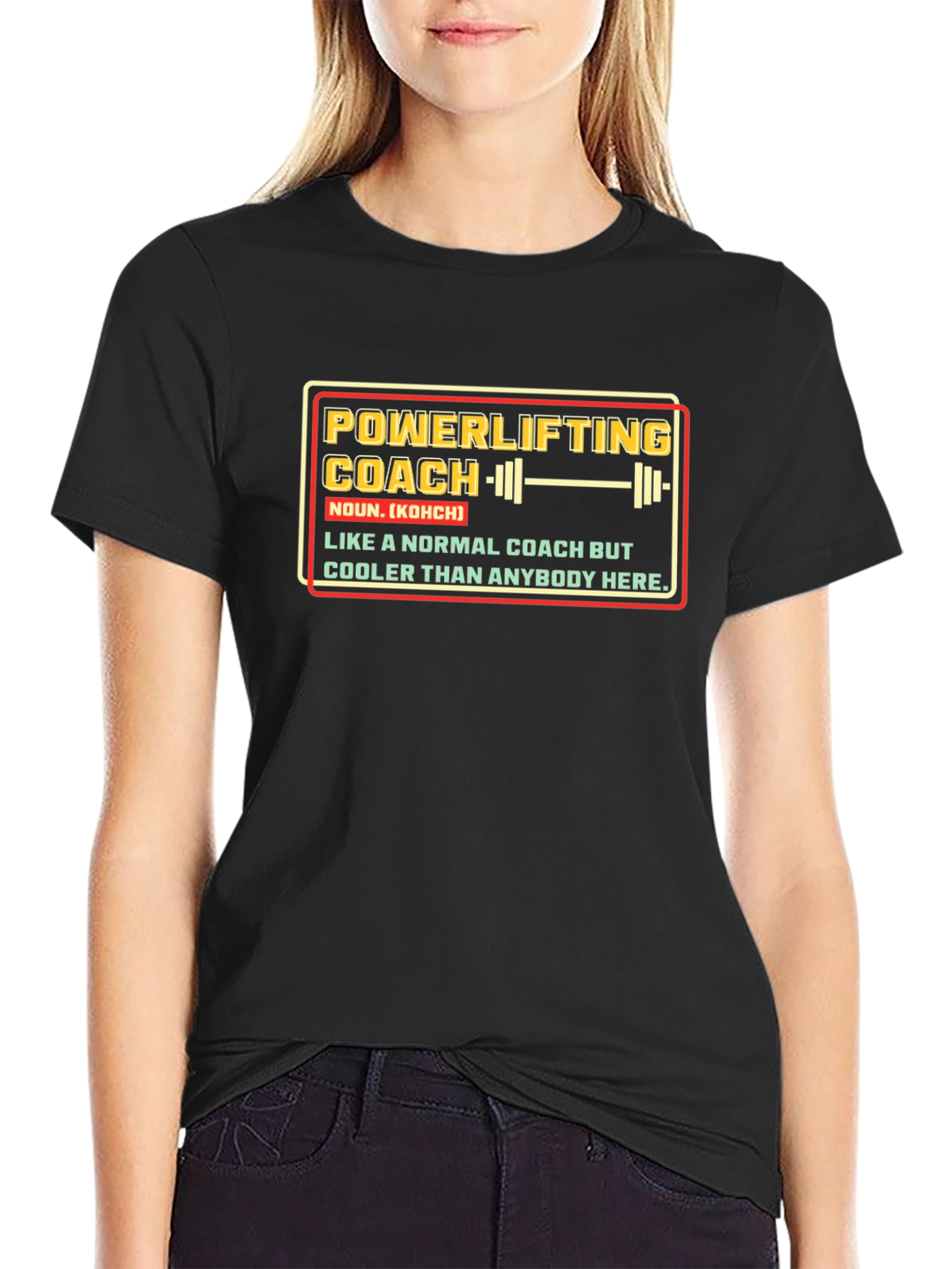 Black Powerlifting Coach T-Shirt view 2