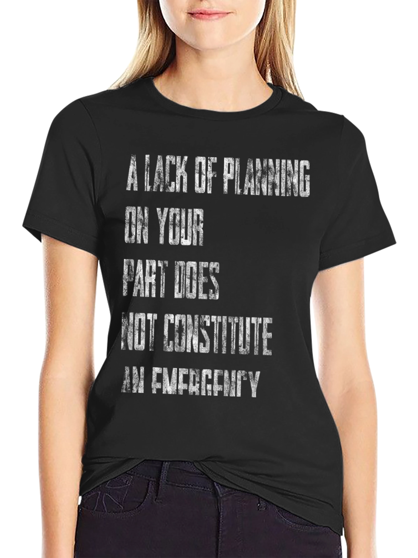 Black A Lack of Planning T-Shirt view 2