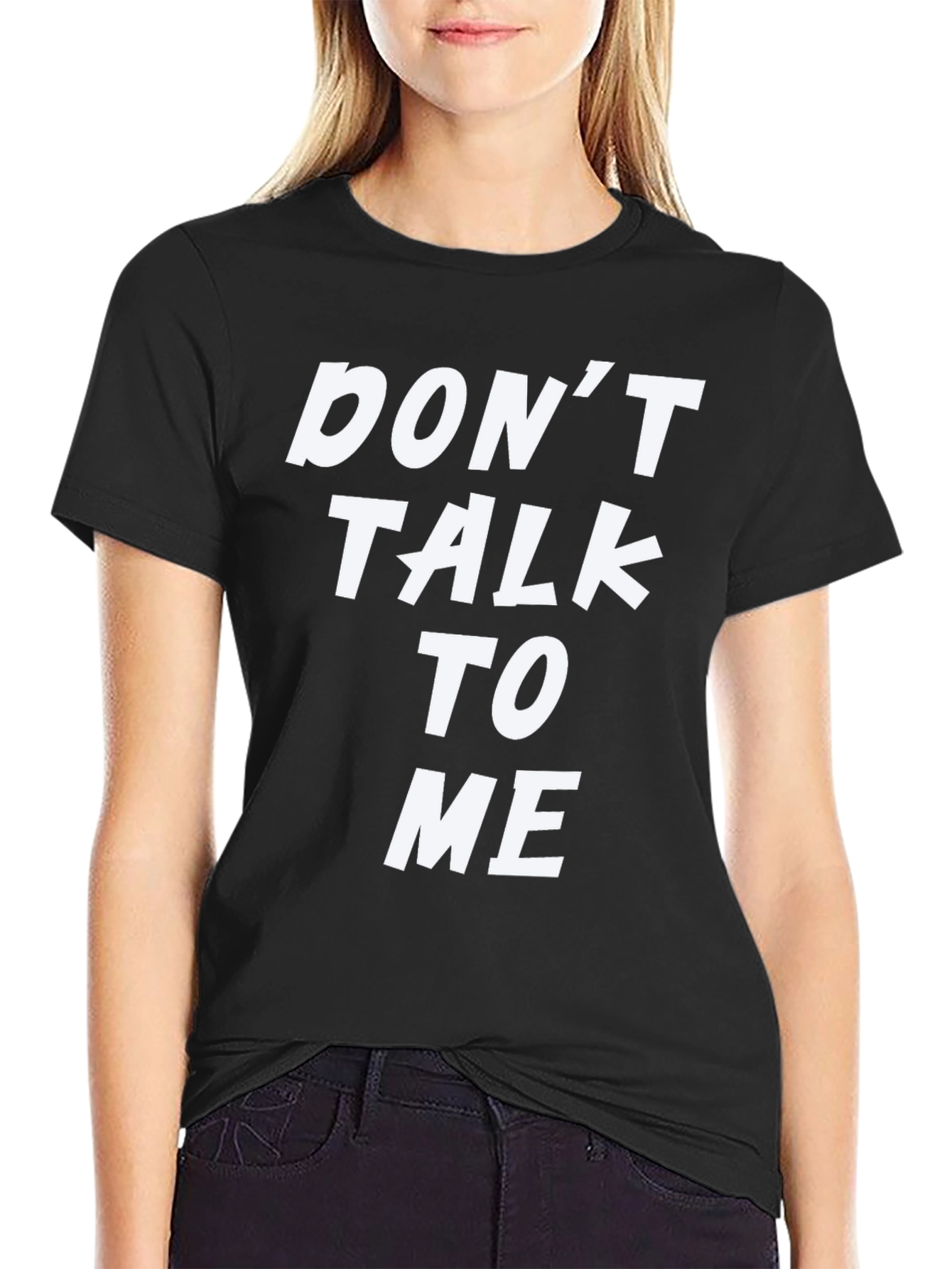 Black Don't Talk To Me Graphic Tee - Black T-Shirt view 2