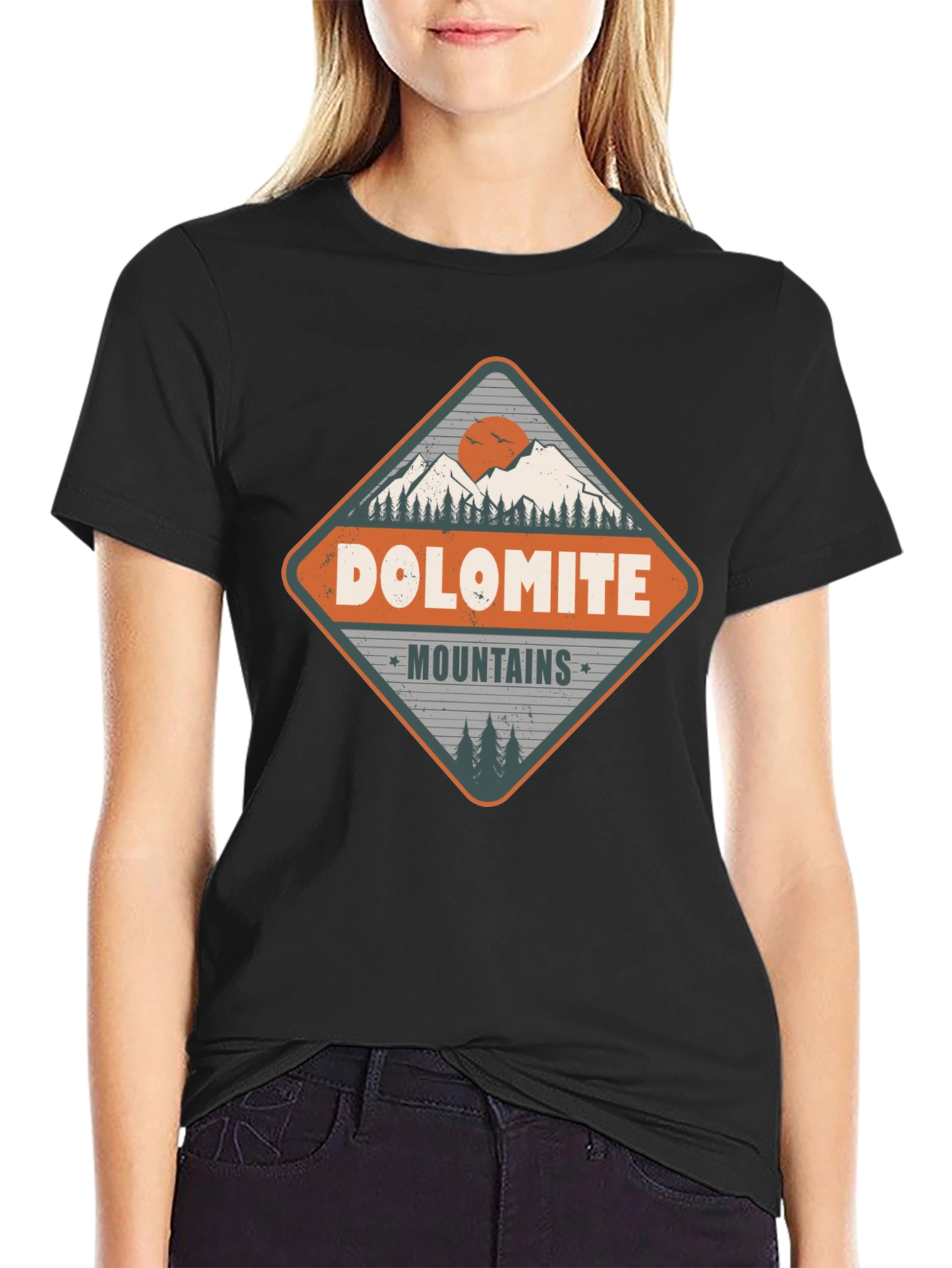 Black Dolomite Mountains Graphic Tee - Adventure Awaits view 2