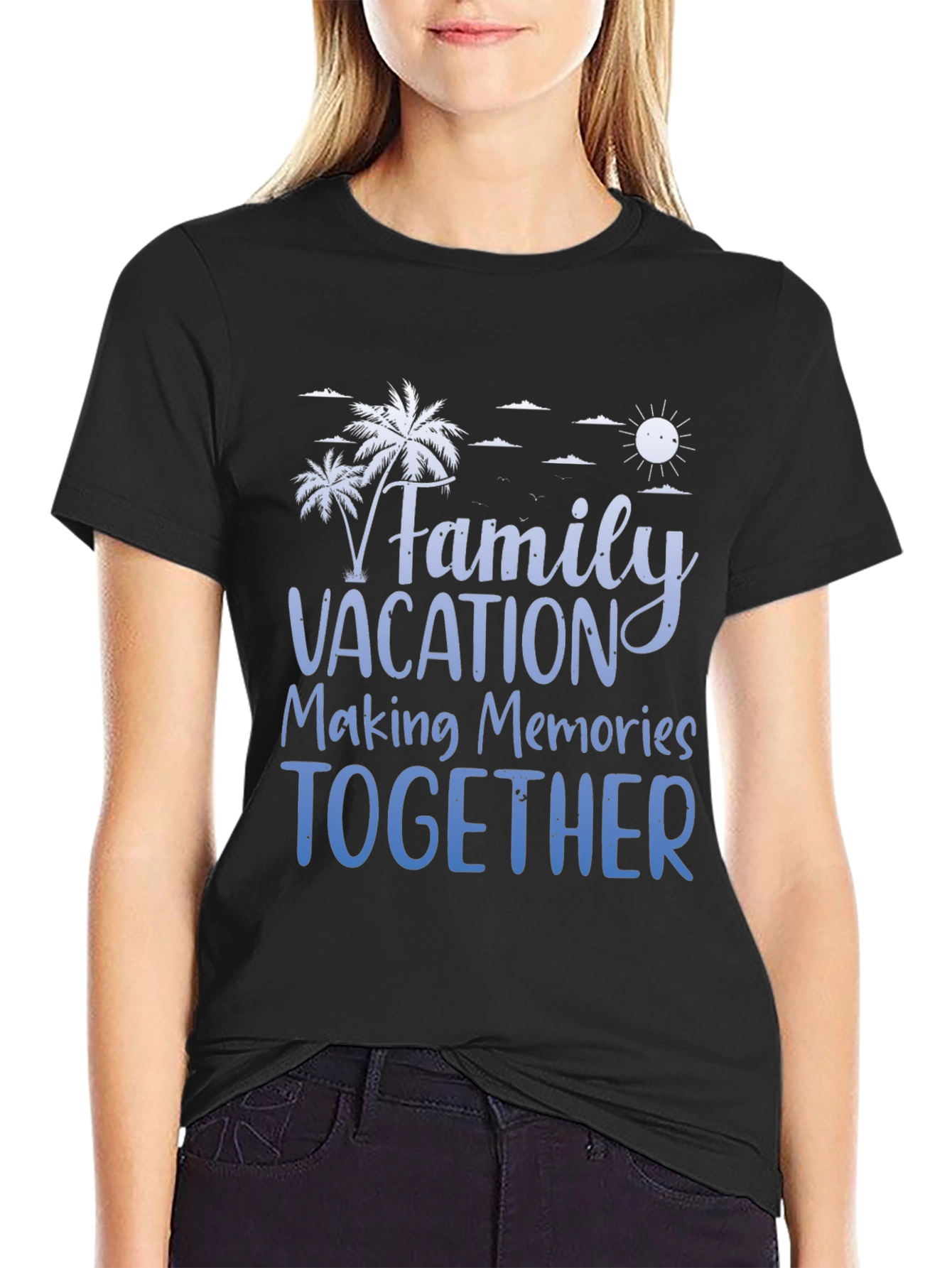 Black Family Vacation T-Shirt: Making Memories Together view 2