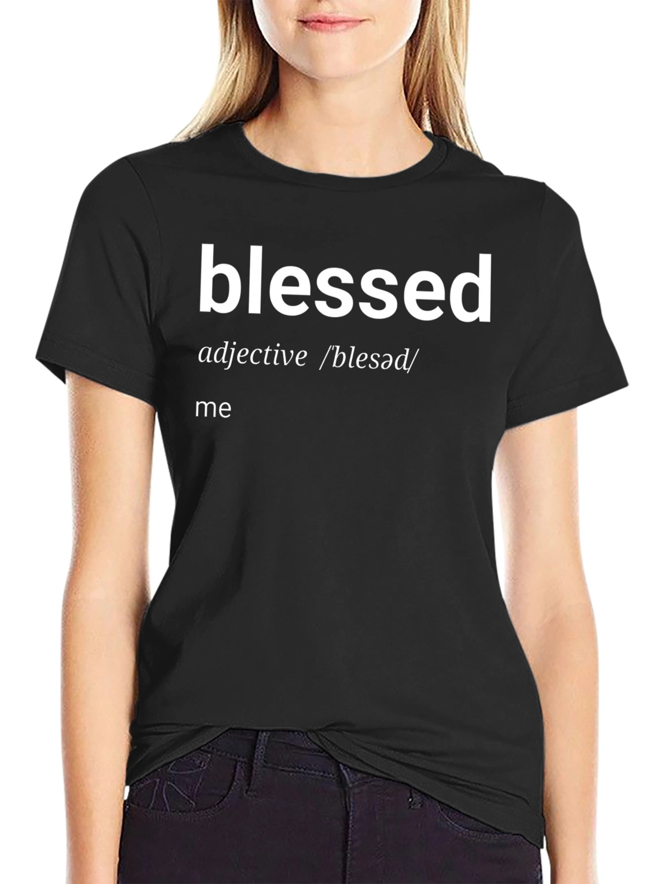 Black Blessed Definition T-Shirt - Comfortable & Stylish view 2
