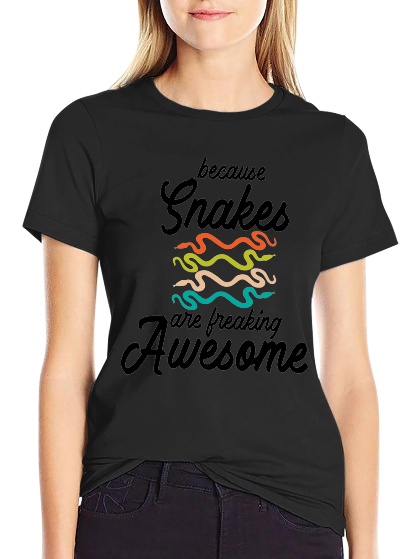 Black Snakes Are Awesome Graphic Tee view 2