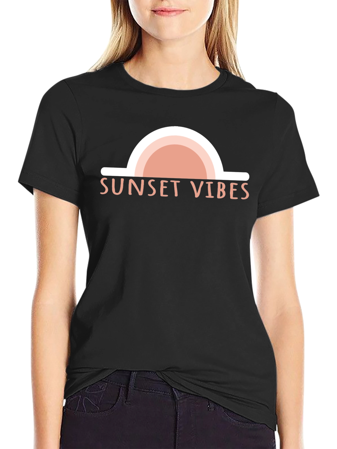 Black Sunset Vibes Graphic T-Shirt - Unisex view 2