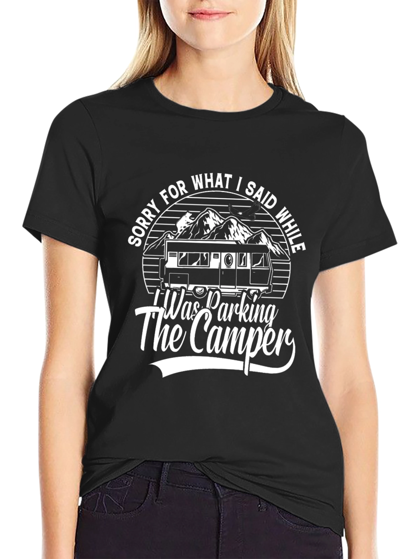 Black Funny Camping T-Shirt - Sorry For What I Said! view 2