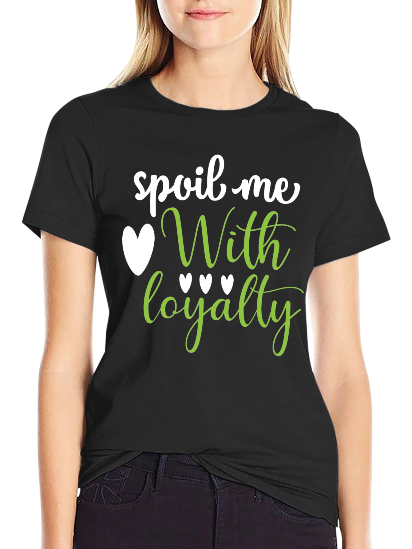 Black Spoil Me With Loyalty Graphic Tee - Black view 2