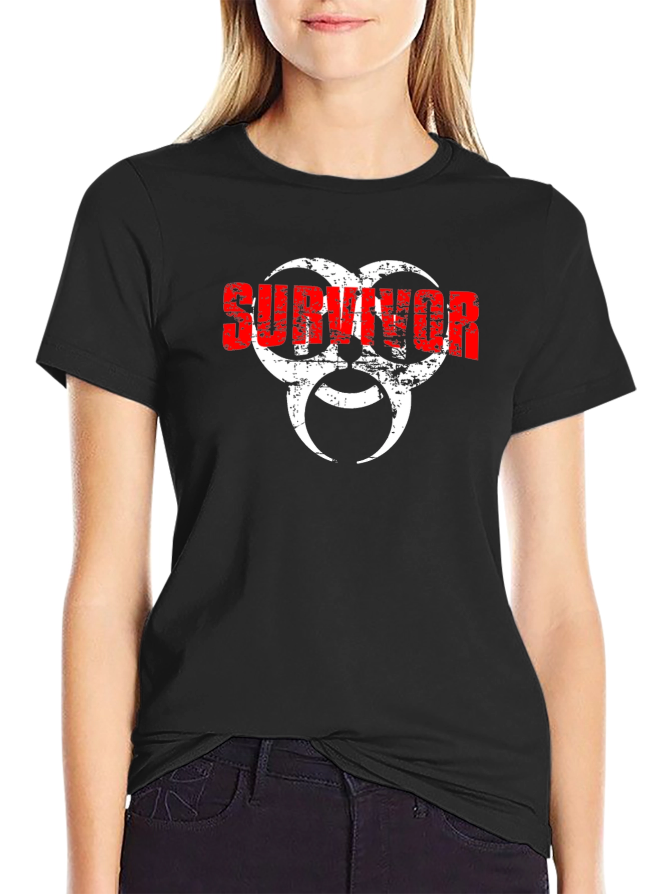 Black Survivor Biohazard Symbol T-Shirt view 2