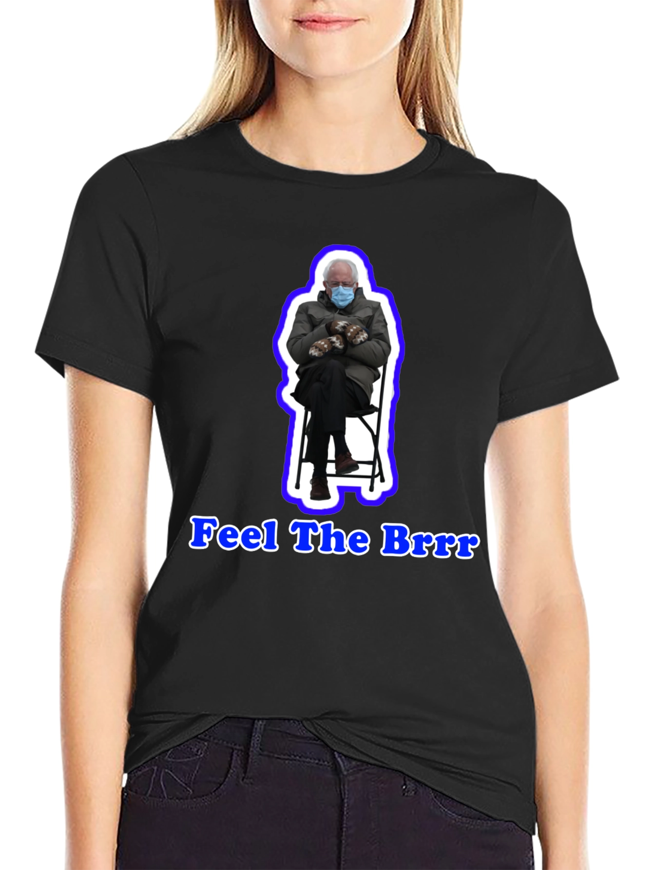 Black Feel the Brrr T-Shirt view 2