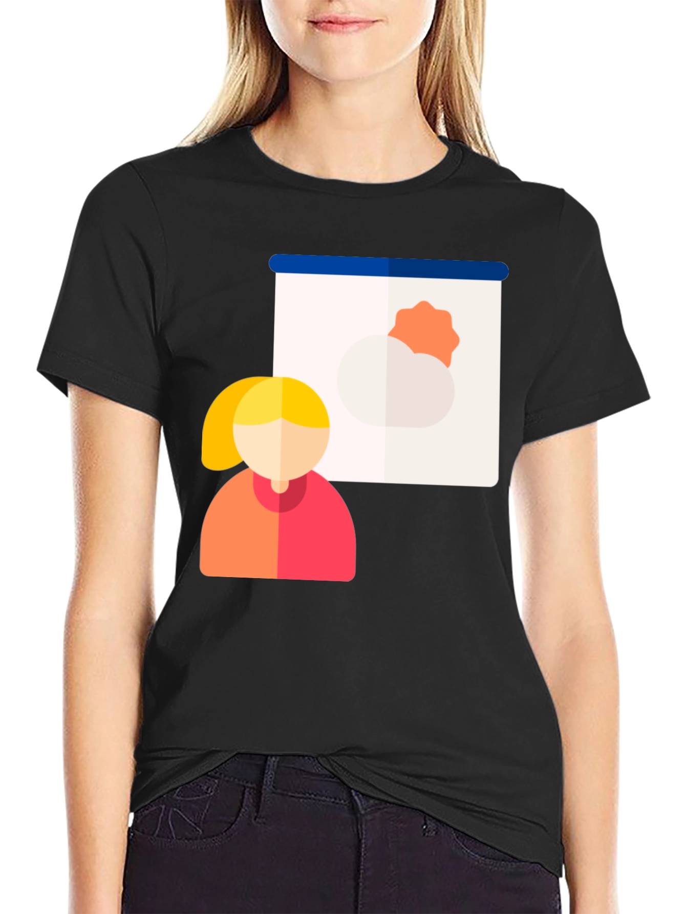 Black Weather Presenter Graphic T-Shirt view 2