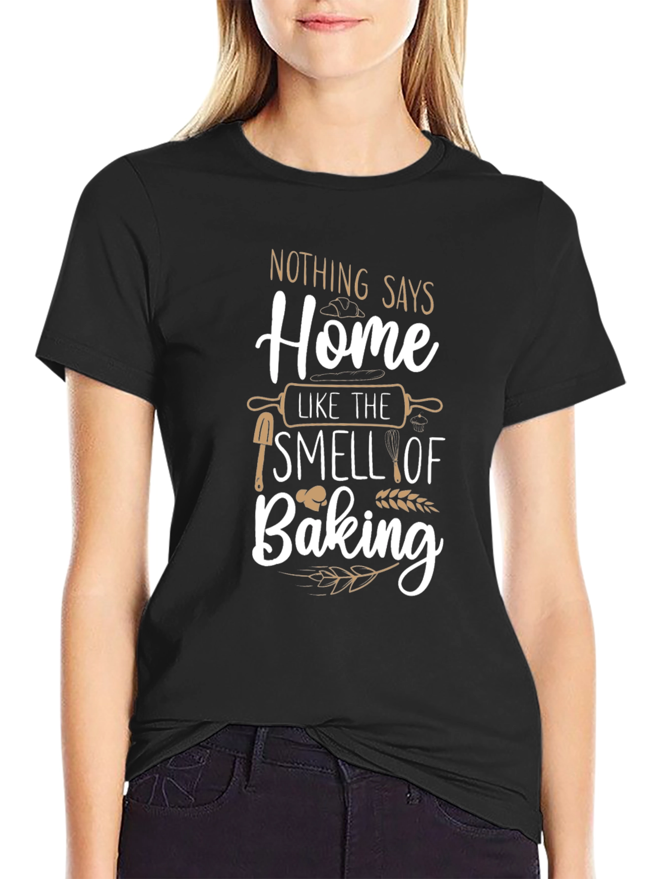 Black Home Baking T-Shirt - Soft Cotton Blend, Baker's Gift view 2