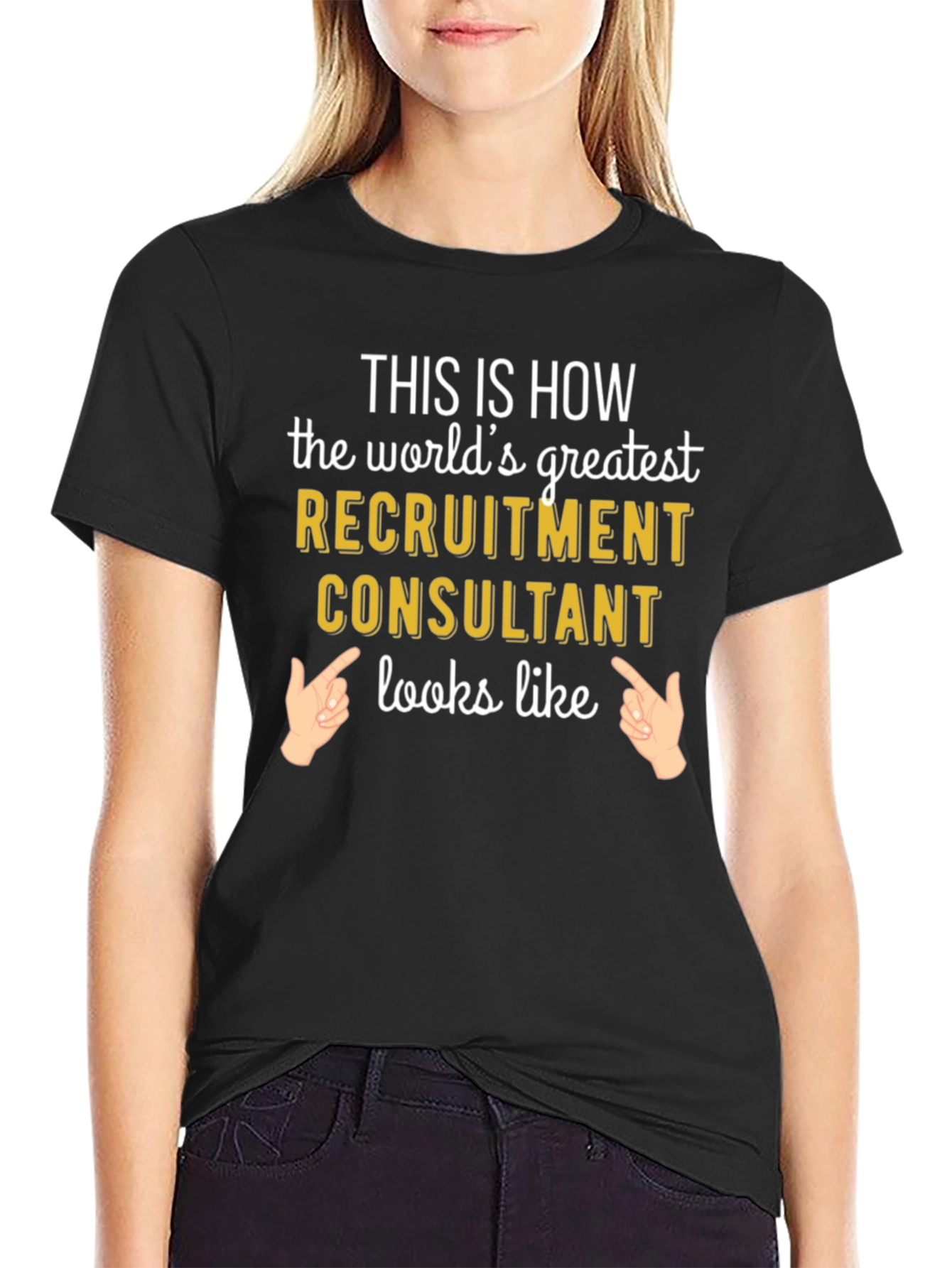 Black World's Greatest Recruitment Consultant Graphic Tee view 2