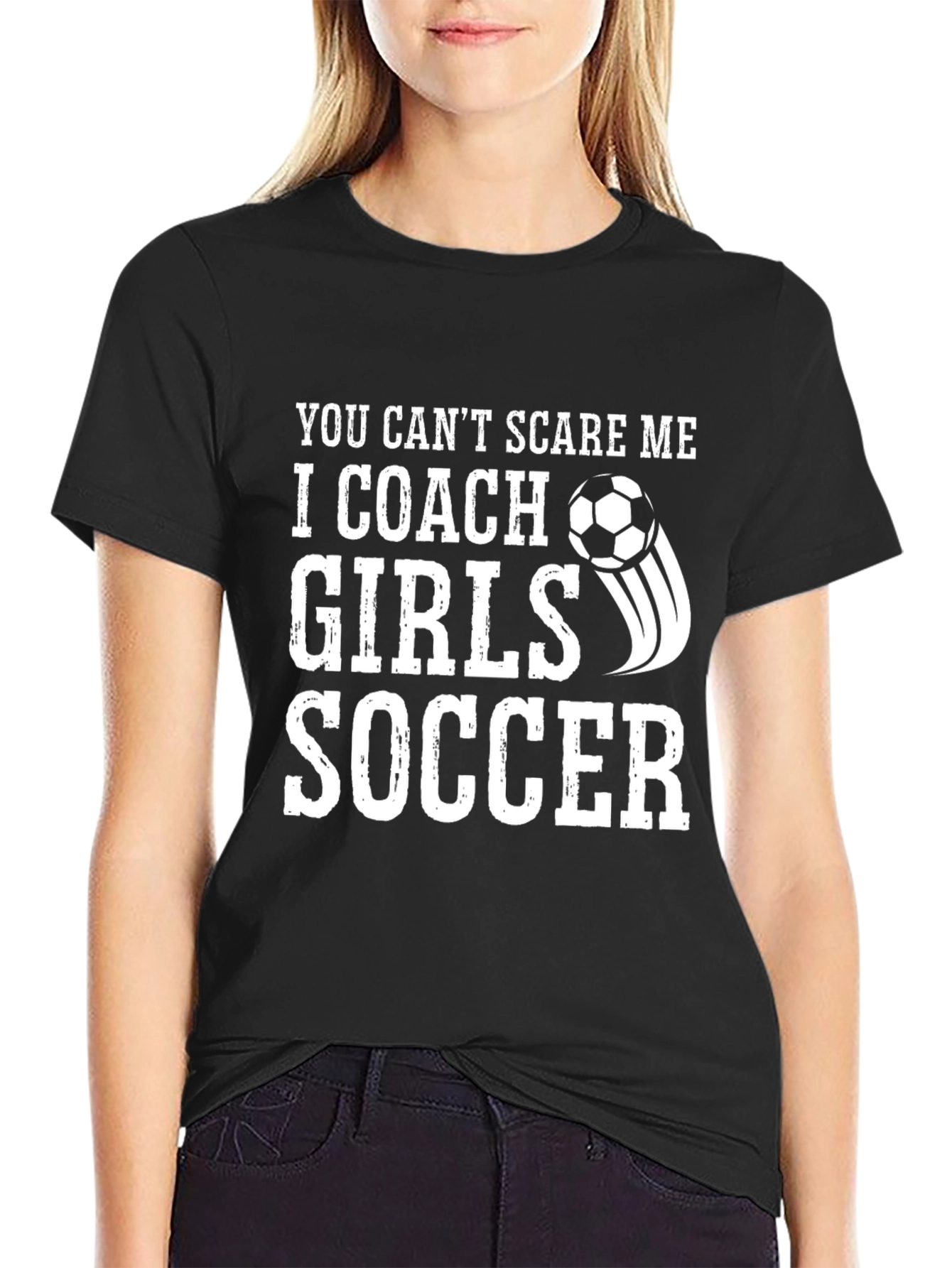 Black Girls Soccer Coach T-Shirt - Funny Graphic Tee view 2