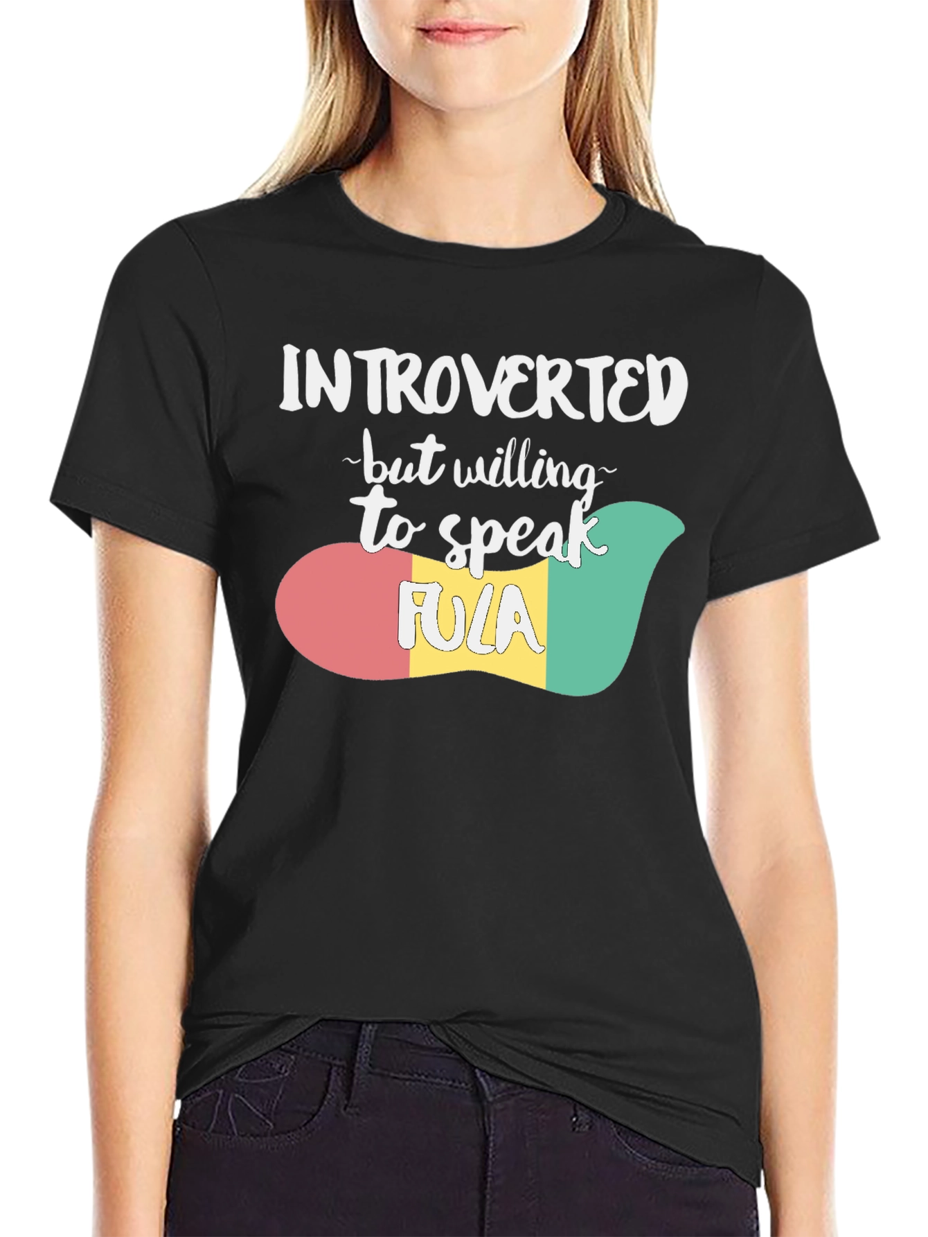 Black Introverted Fula T-Shirt view 2