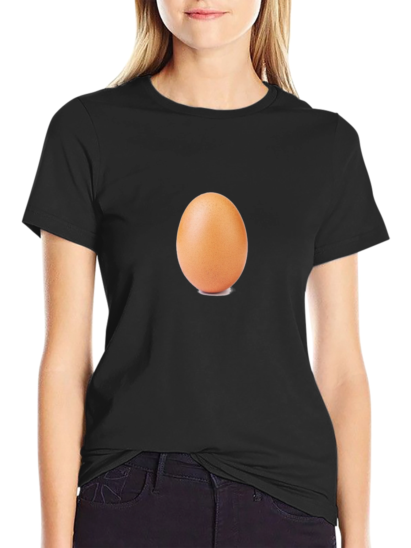 Black Egg-cellent Black T-Shirt - Funny Foodie Tee view 2