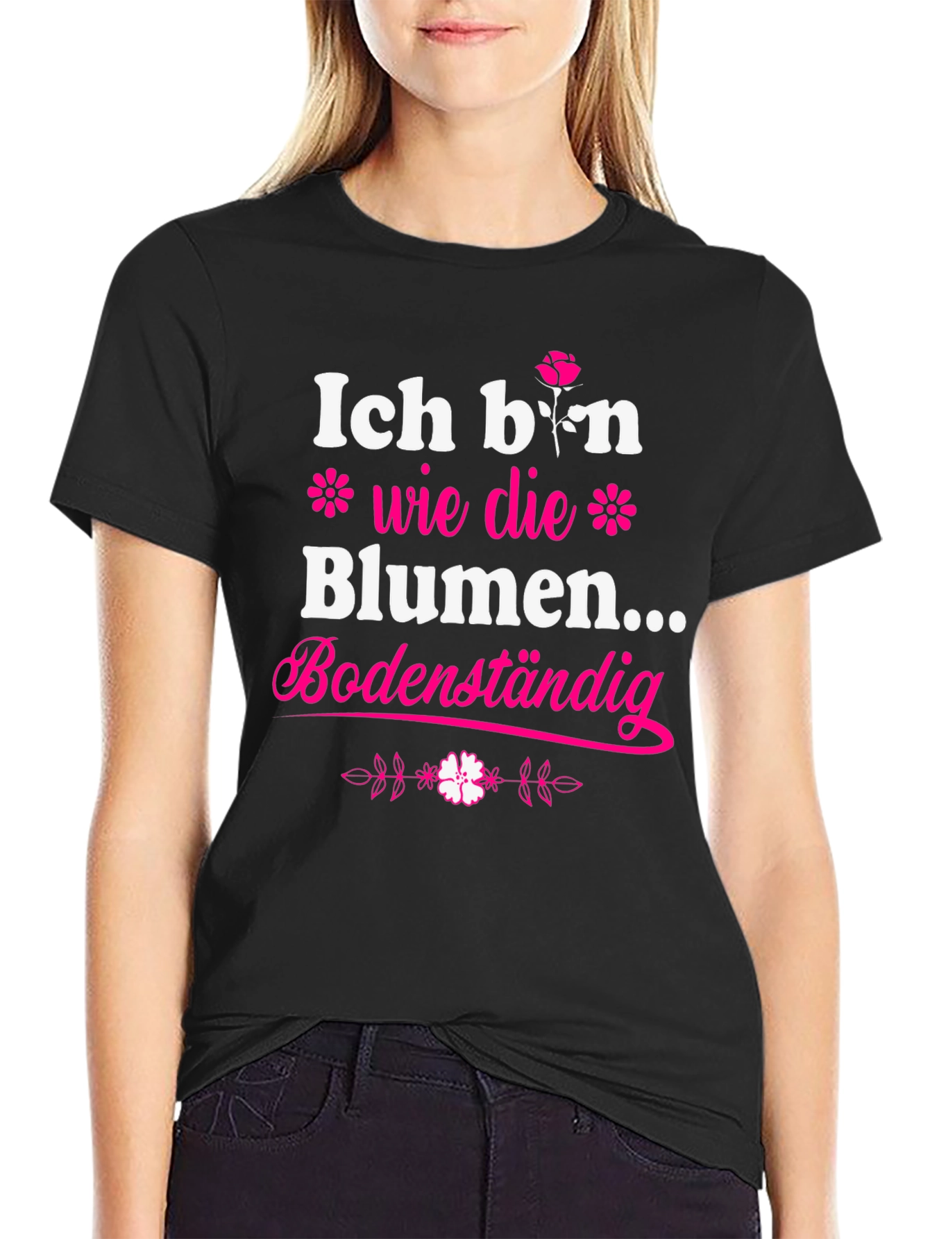 Black Ich Bin Wie Die Blumen T-Shirt view 2