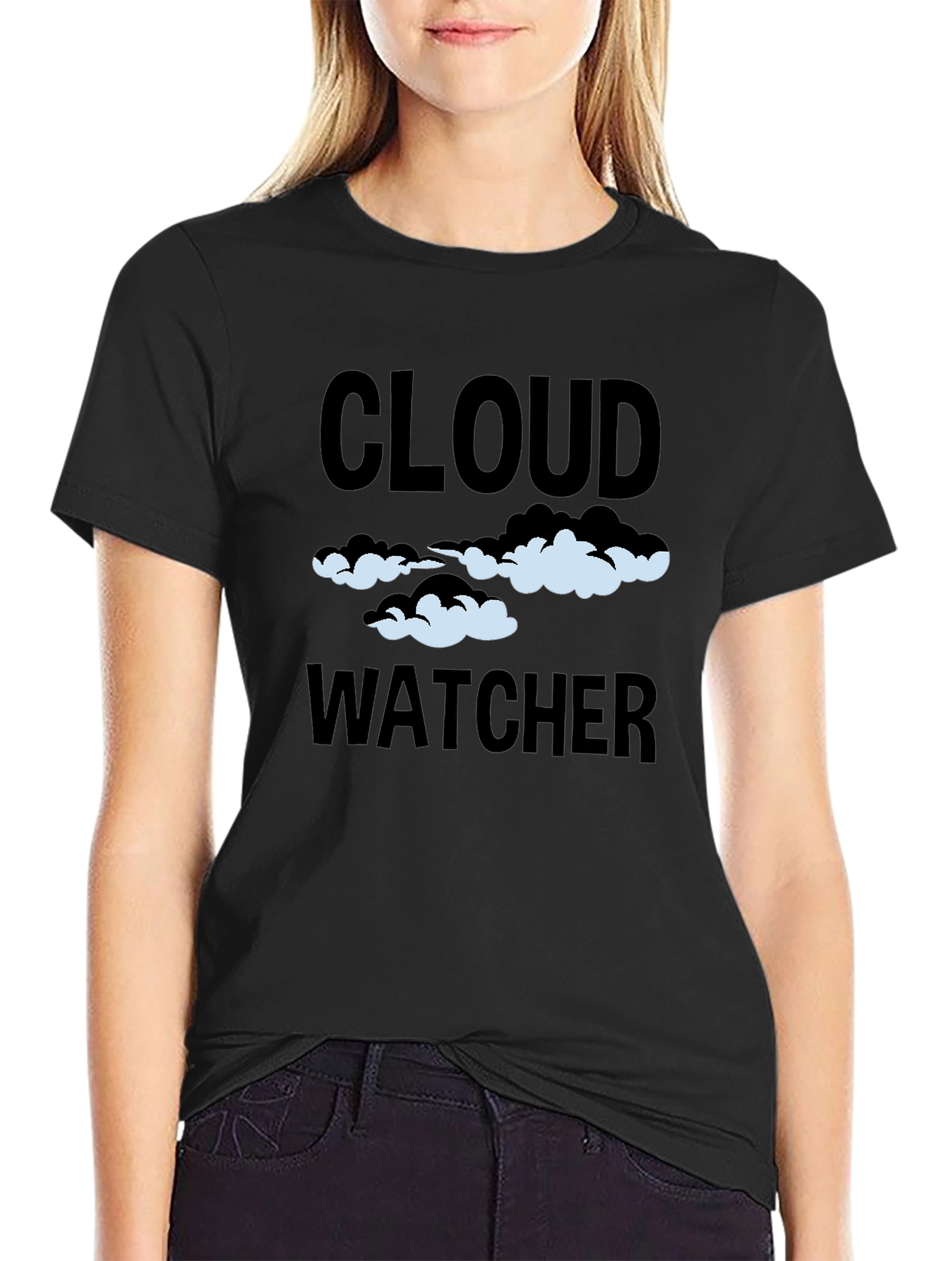 Black Cloud Watcher Graphic T-Shirt - Sky Gazing Tee view 2