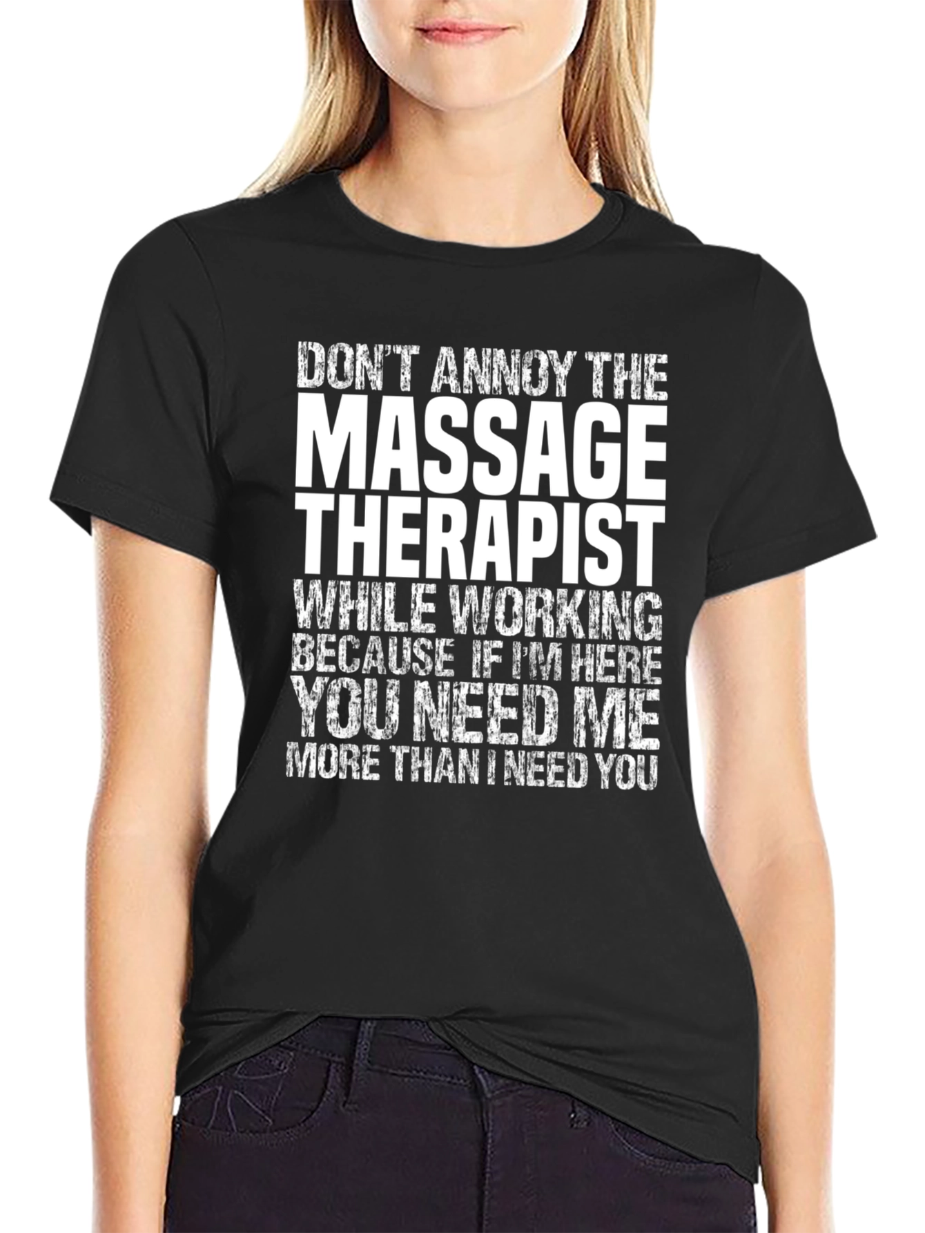 Black Massage Therapist T-Shirt - Don't Annoy Me! view 2