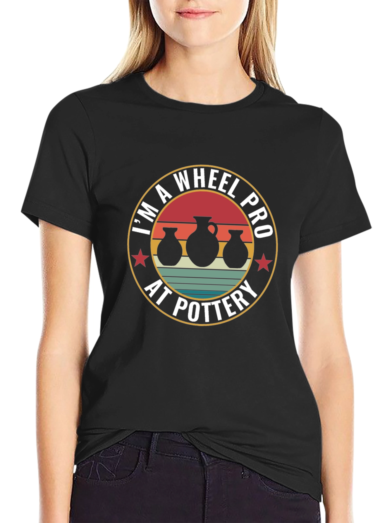 Black I'm A Wheel Pro At Pottery T-Shirt view 2