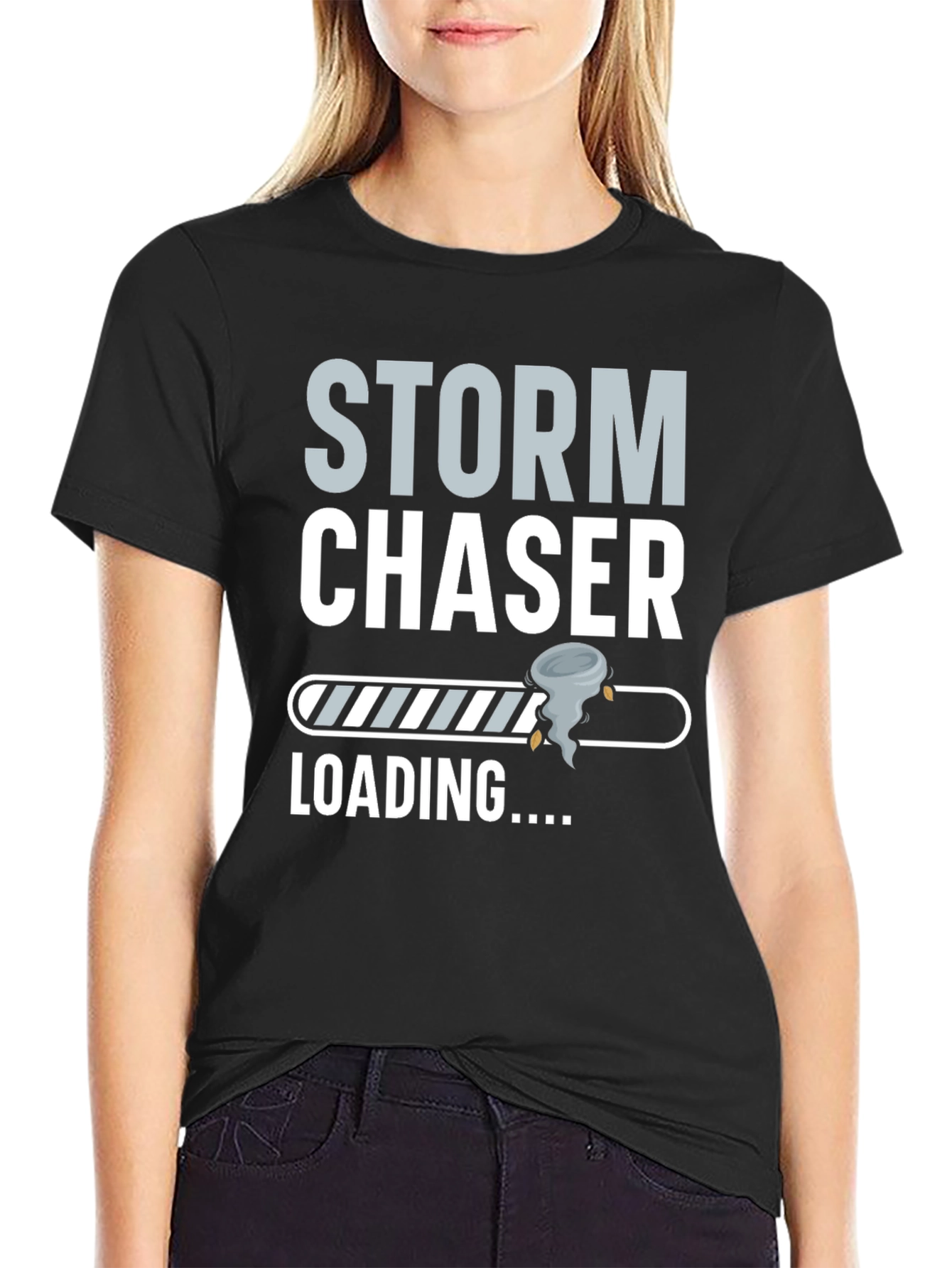 Black Storm Chaser Loading T-Shirt view 2