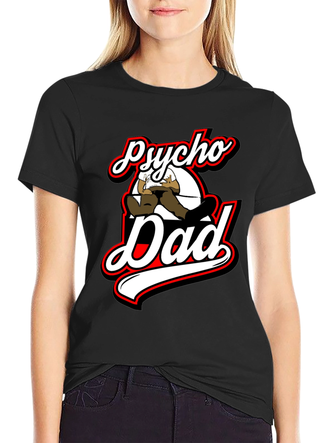 Black Psycho Dad Graphic T-Shirt view 2