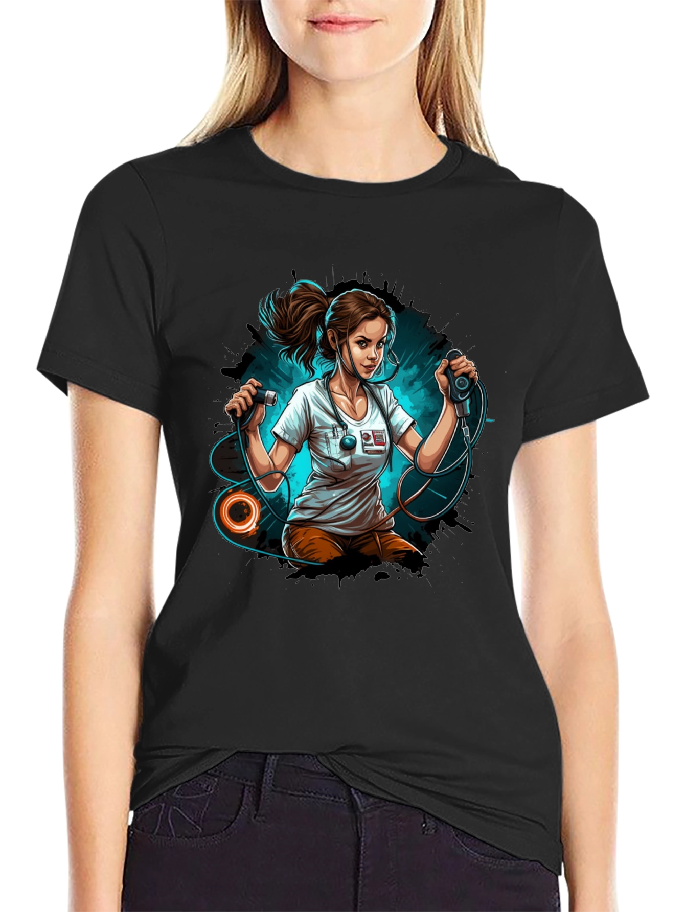 Black Nurse T-Shirt - Fitness Professional Graphic Tee view 2
