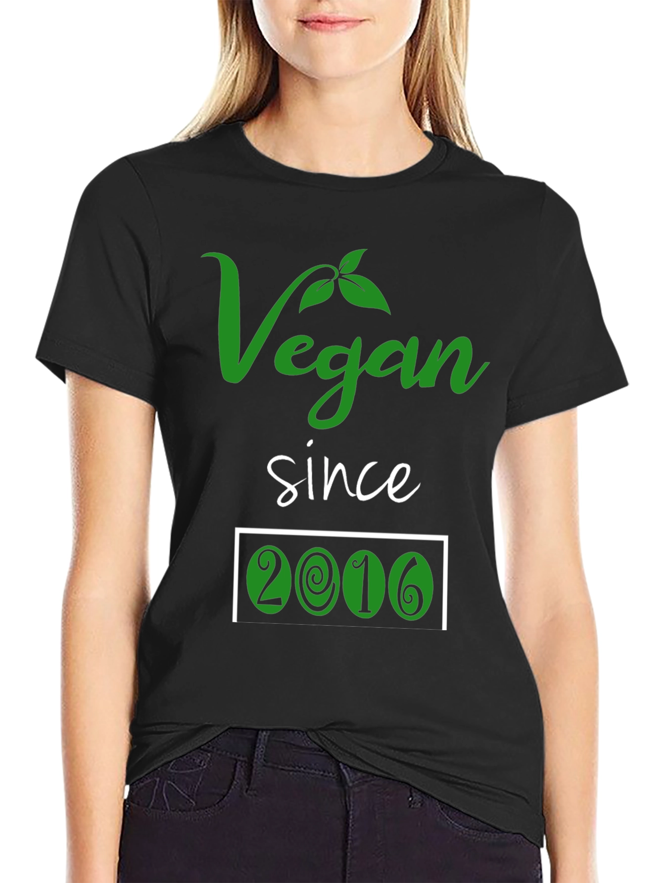 Black Vegan Since 2016 T-Shirt view 2