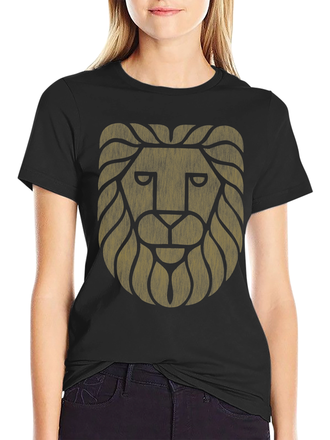 Black Lion Graphic Black T-Shirt - Mens Style view 2
