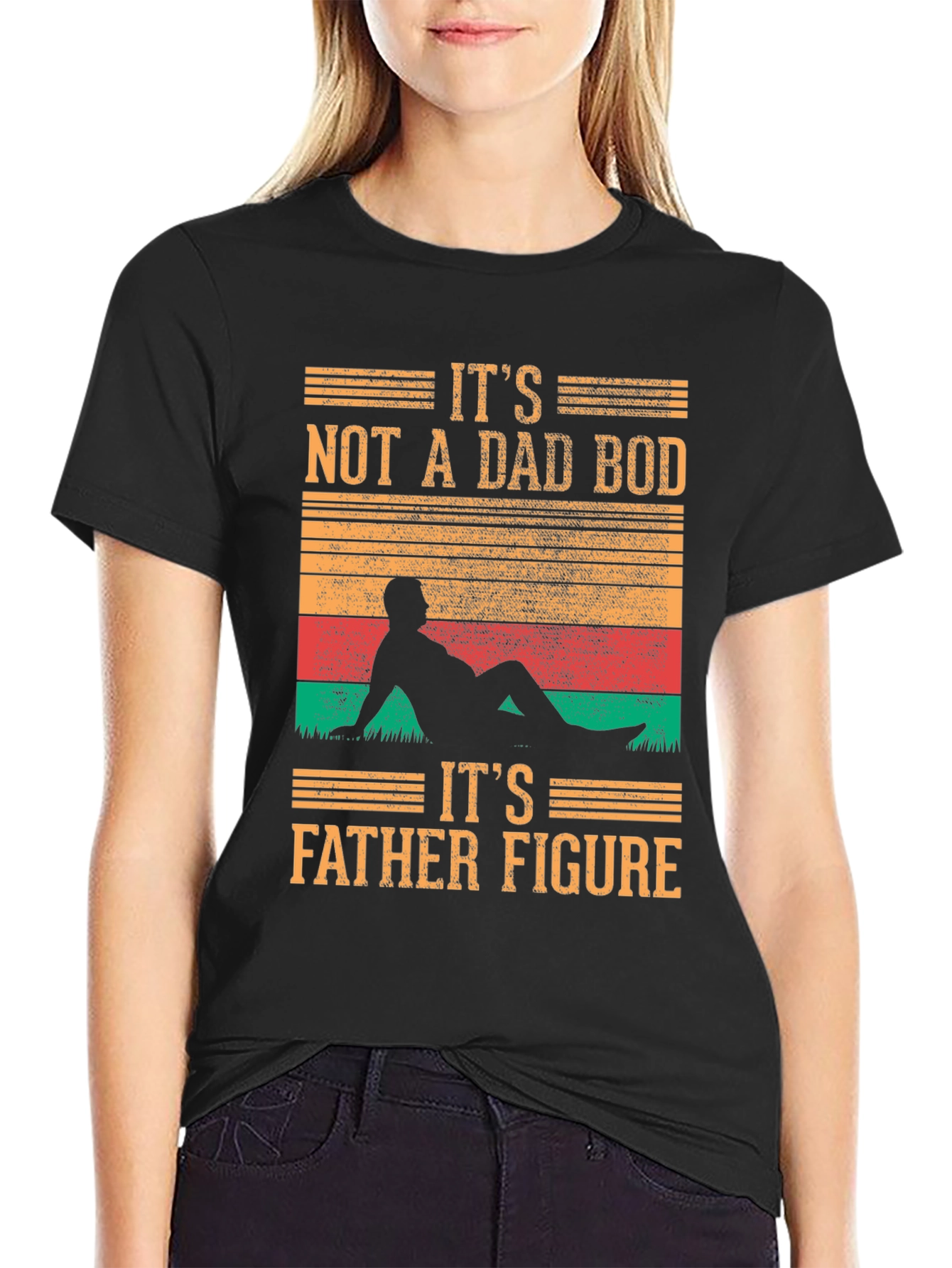 Black It's Not A Dad Bod T-Shirt - Father Figure view 2