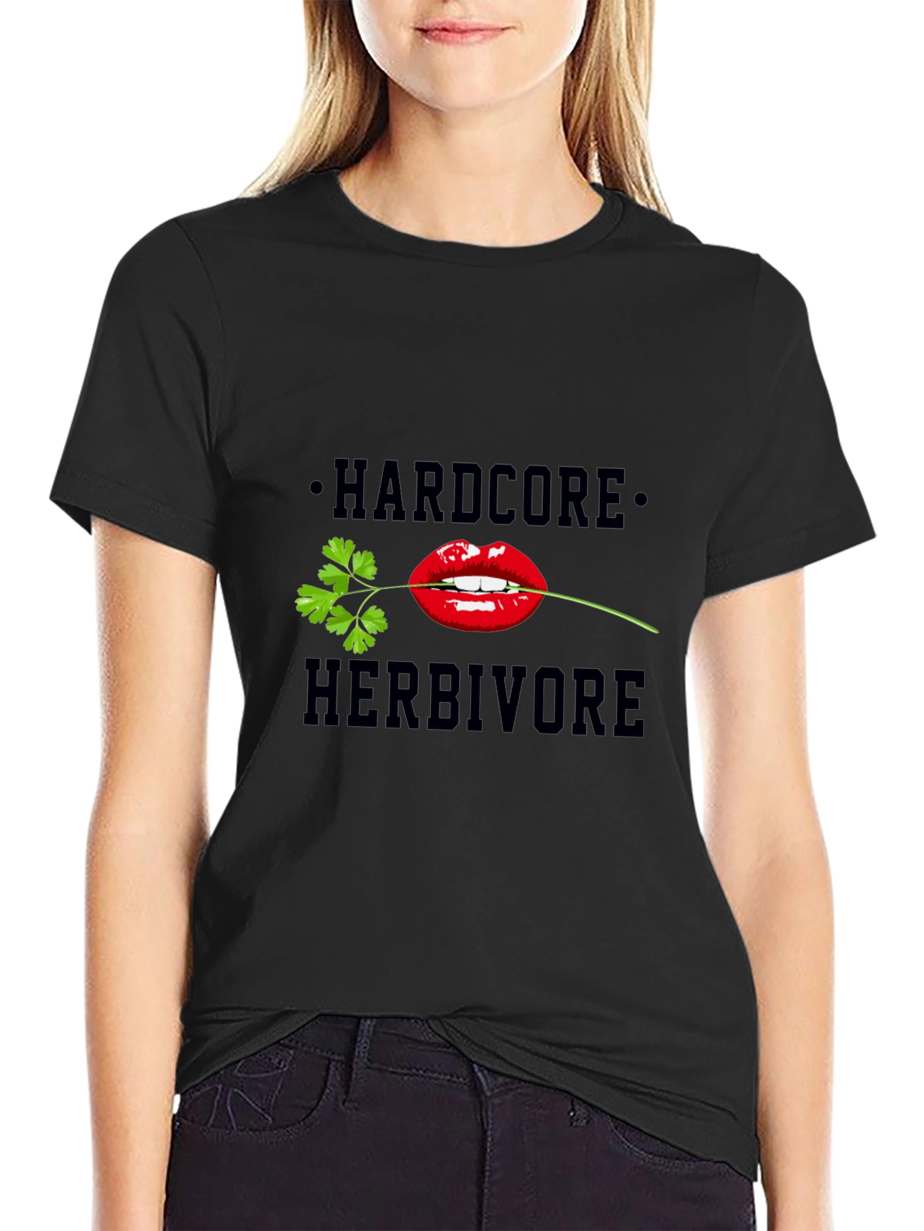 Black Hardcore Herbivore Graphic Tee - Black view 2