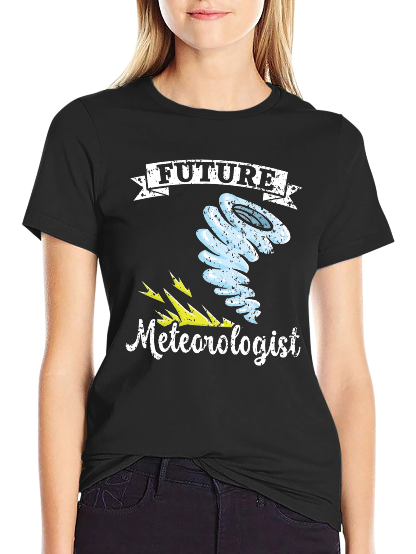 Black Future Meteorologist T-Shirt view 2