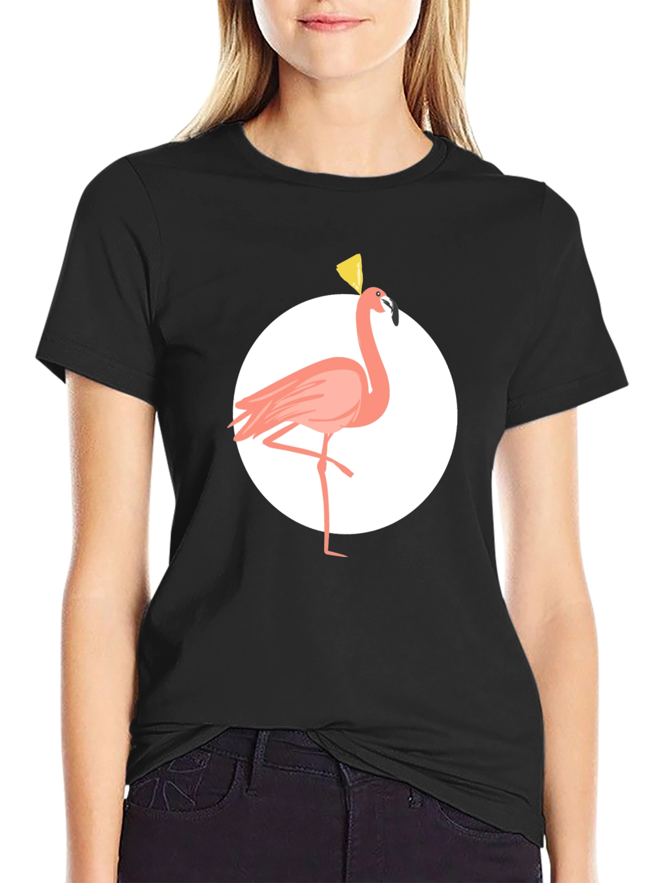 Black Flamingo T-Shirt - Stylish Graphic Tee view 2
