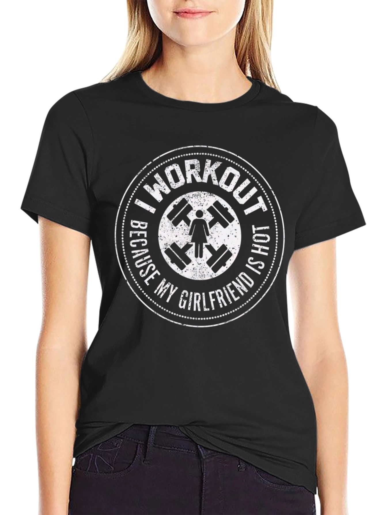 Black Workout Girlfriend Hot Gym T-Shirt view 2