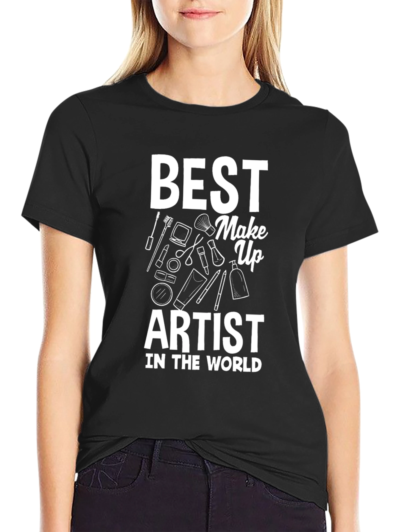 Black Best Make Up Artist T-Shirt view 2