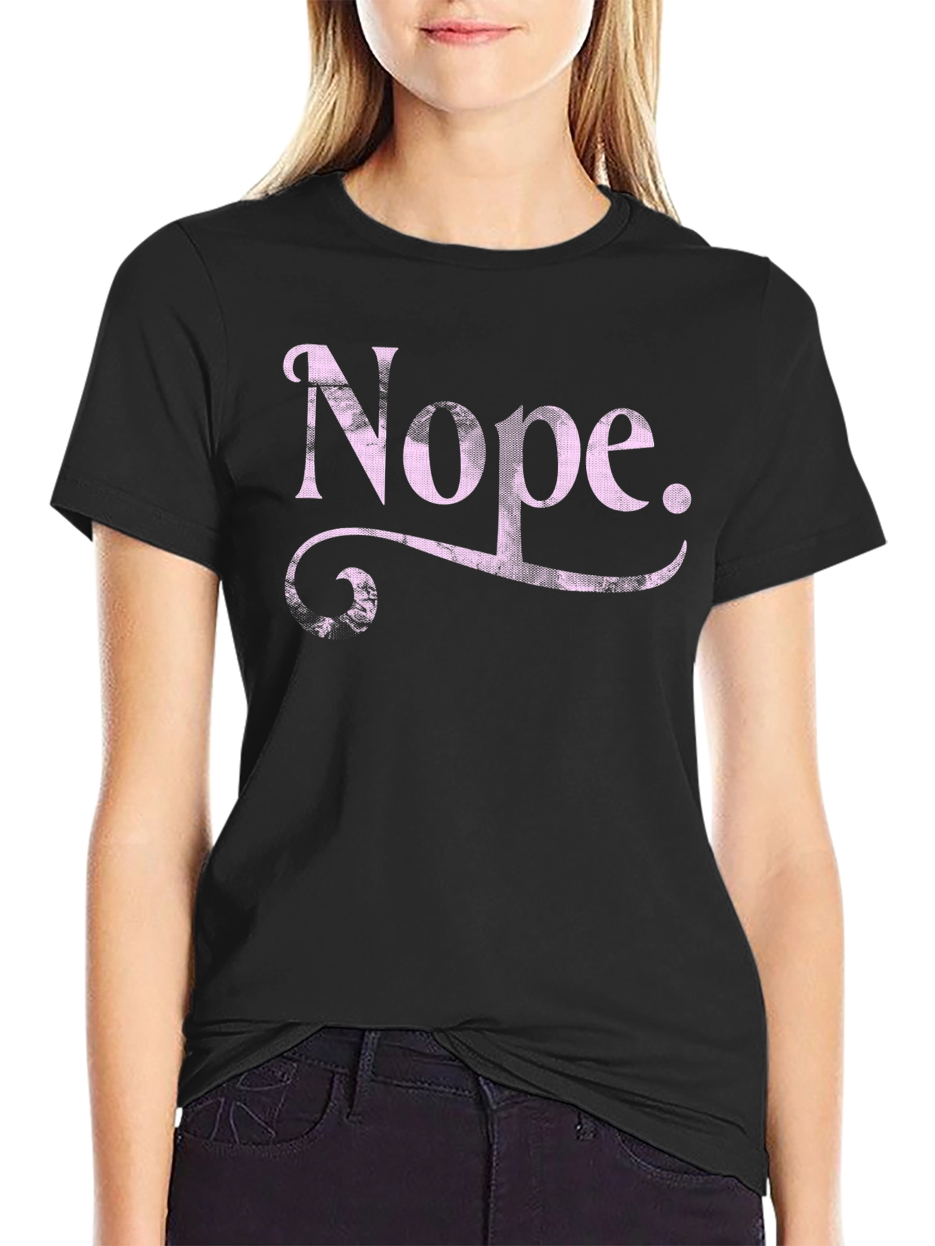 Black Nope Graphic Tee - Funny Sarcastic T-Shirt view 2