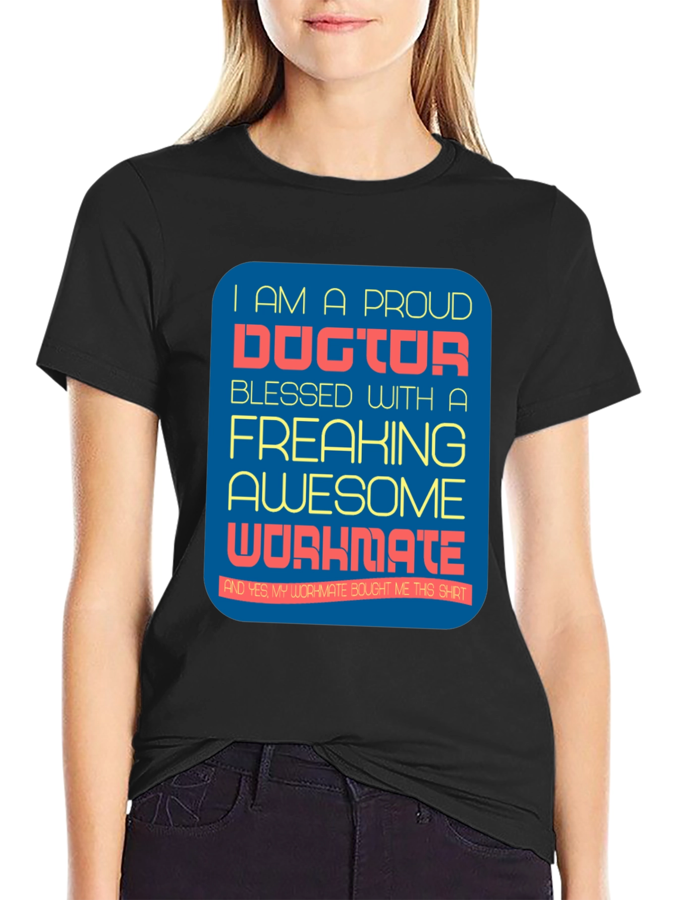 Black Proud Doctor Graphic T-Shirt - Awesome Workmate Gift view 2