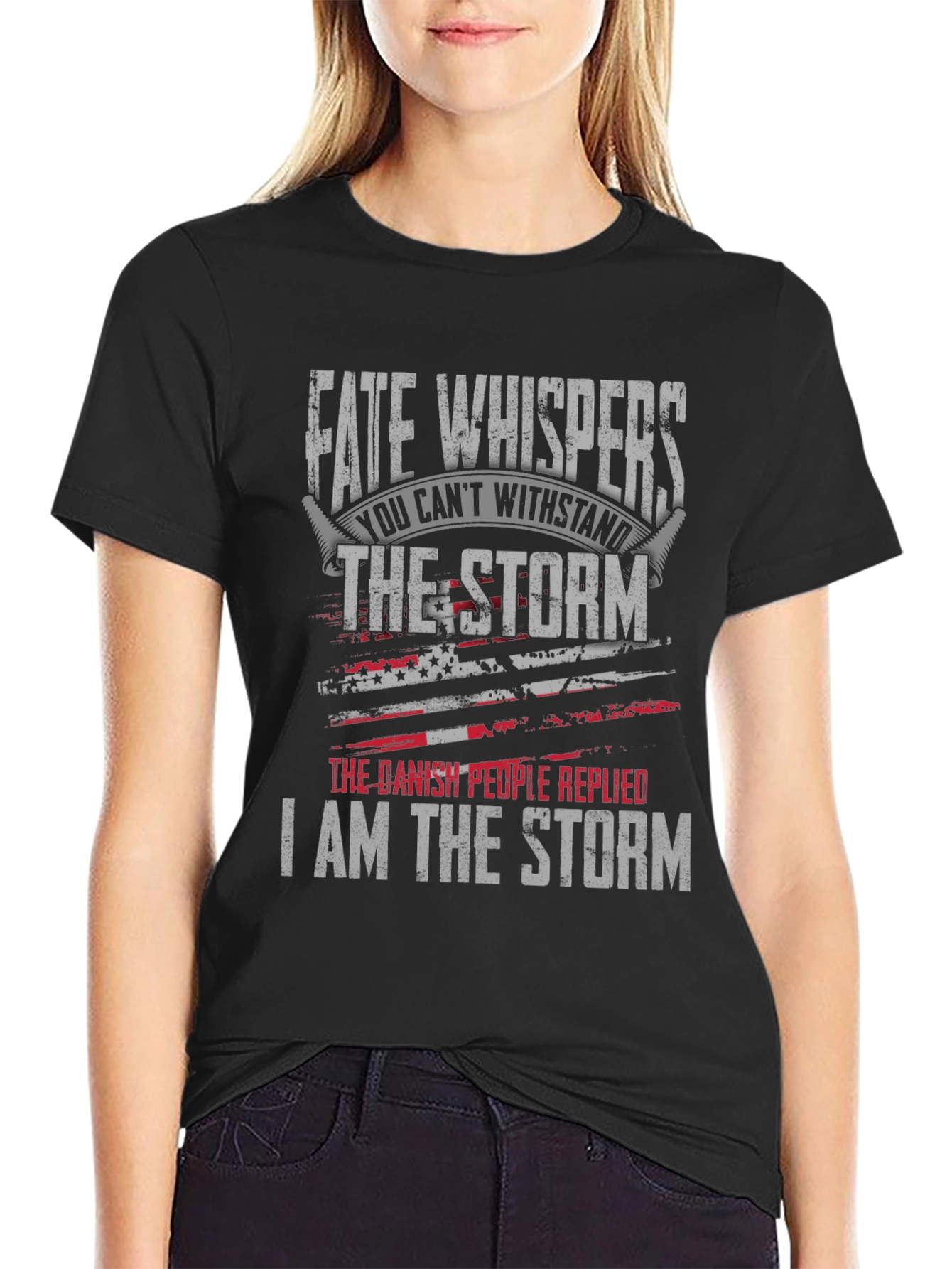 Black Fate Whispers Storm T-Shirt view 2
